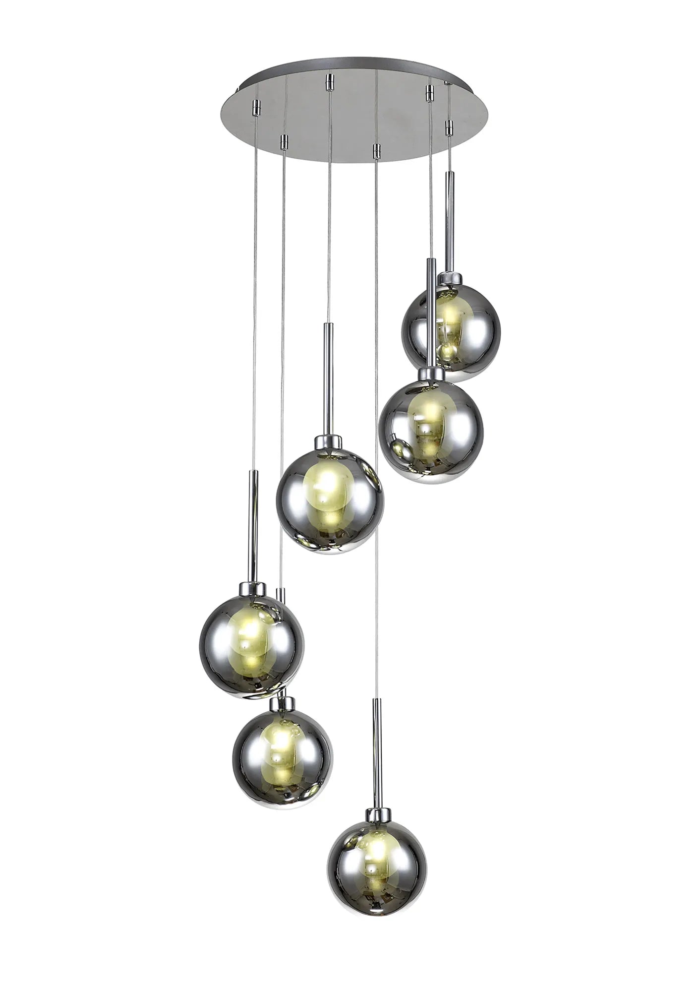 Ipswich Round Pendant, 6 x G9, Various Type Shades
