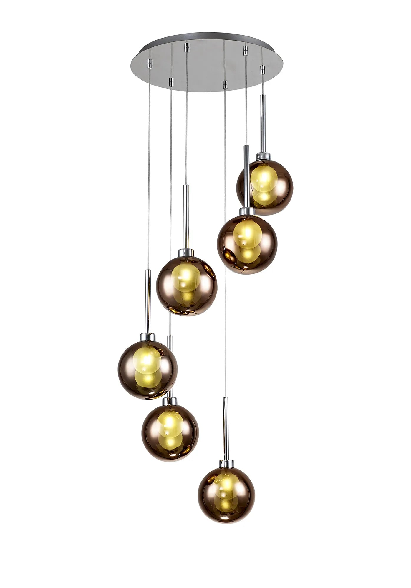 Ipswich Round Pendant, 6 x G9, Various Type Shades