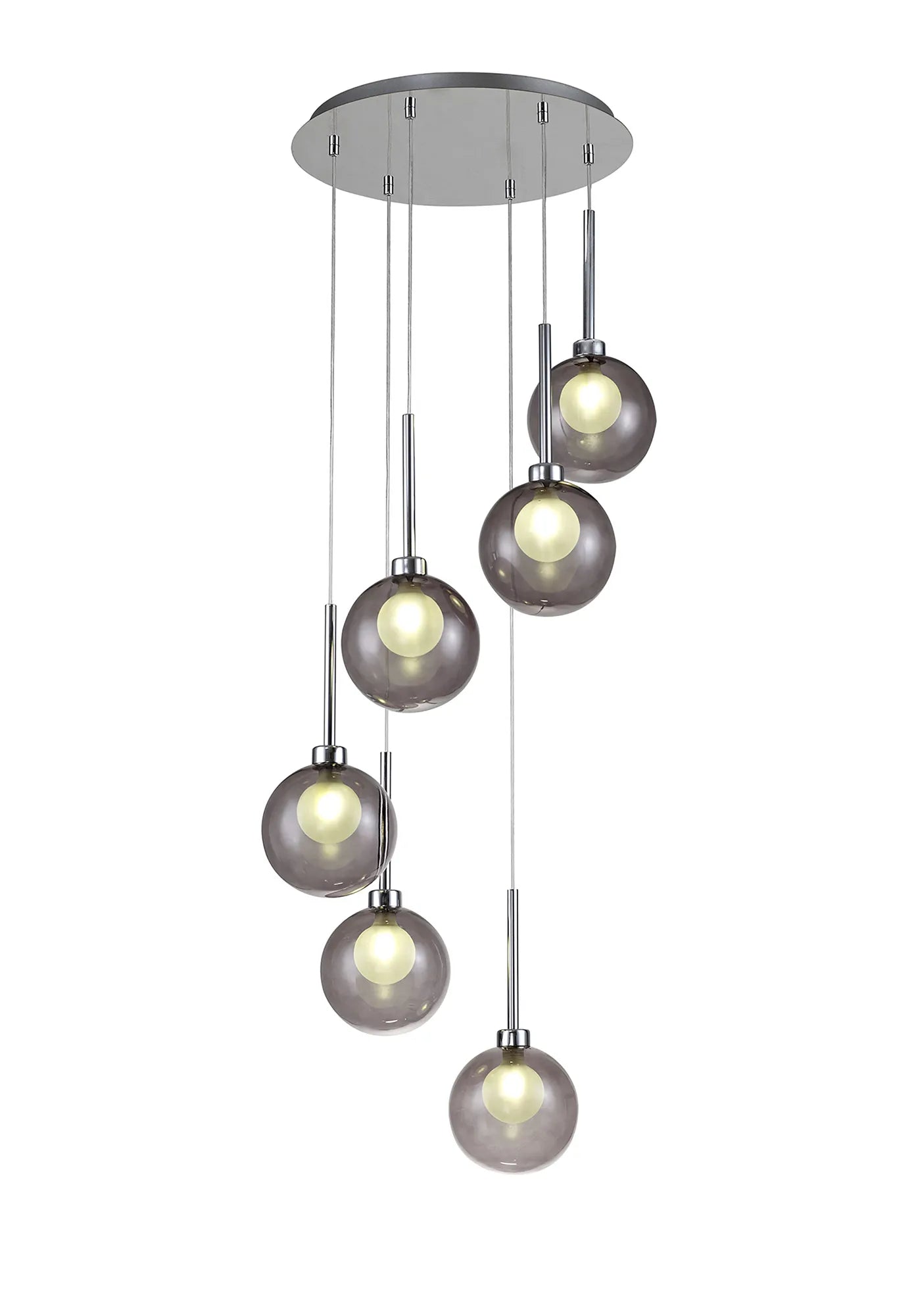 Ipswich Round Pendant, 6 x G9, Various Type Shades