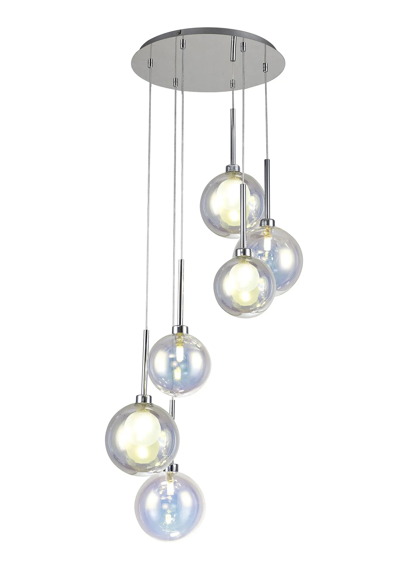 Ipswich Round Pendant, 6 x G9, Various Type Shades