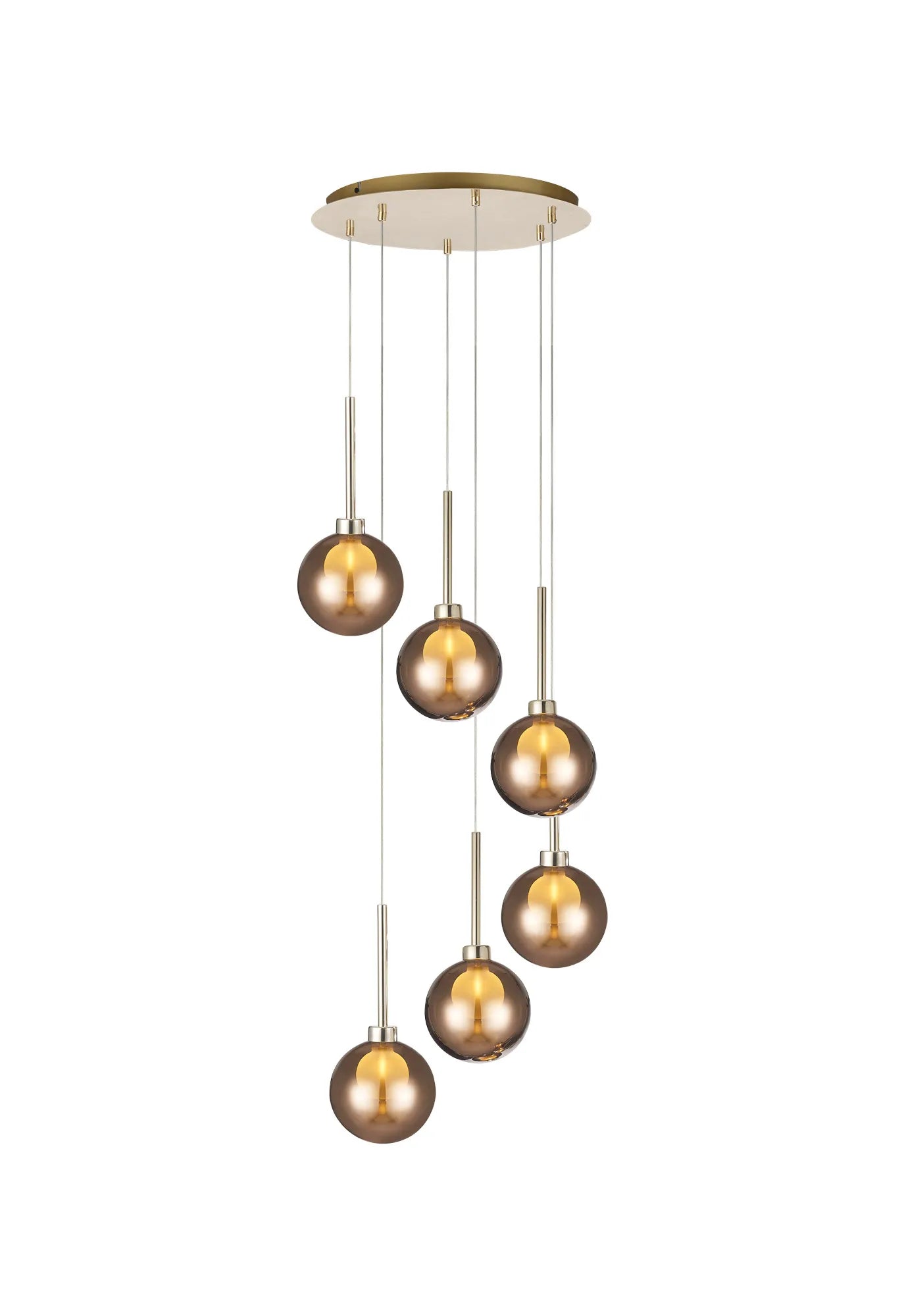 Ipswich Round Pendant, 6 x G9, Various Type Shades