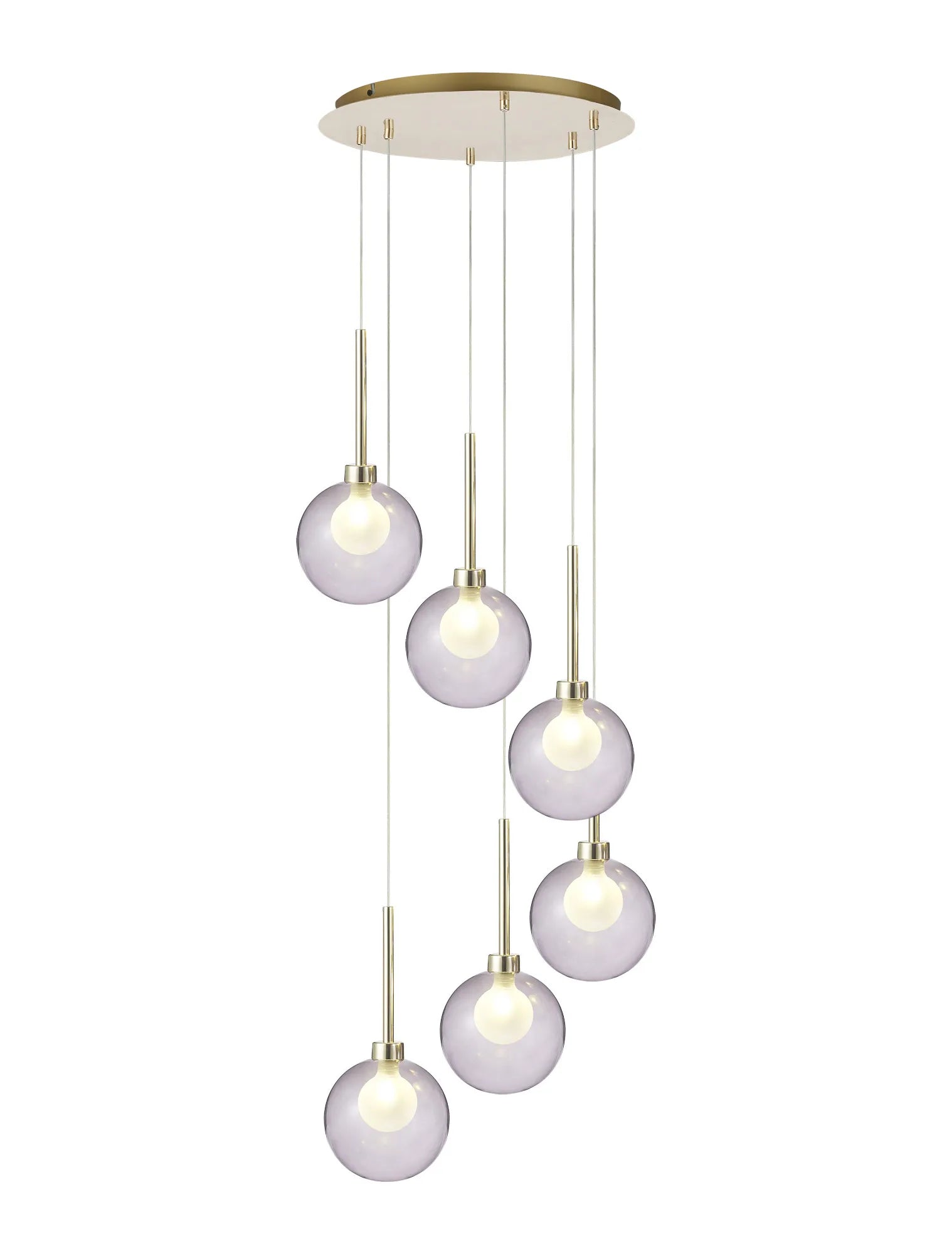 Ipswich Round Pendant, 6 x G9, Various Type Shades