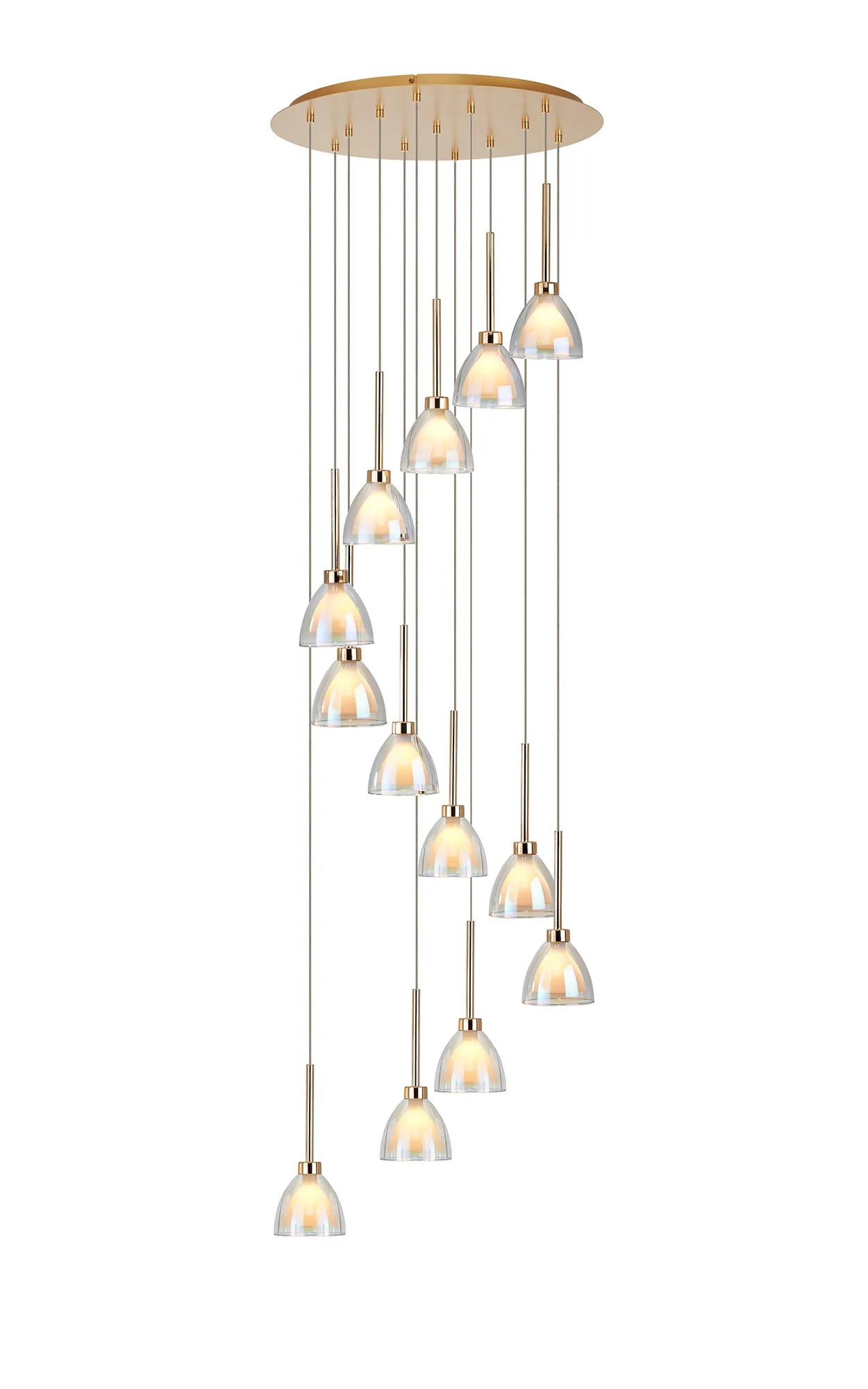 Ipswich Round Pendant With Curved Cone Glass G9