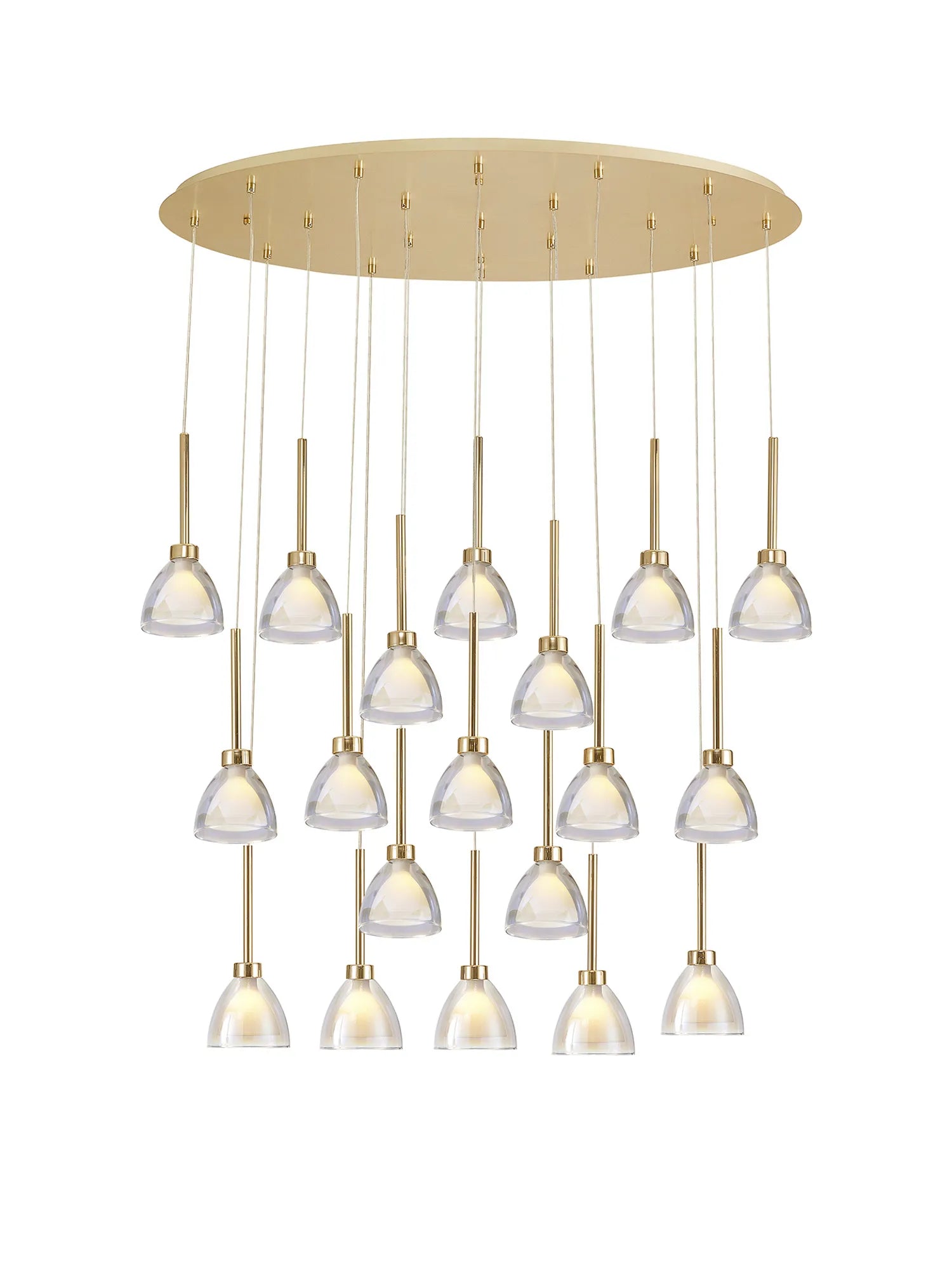 Ipswich Oval Pendant With Curved Cone 19Lt Glass G9