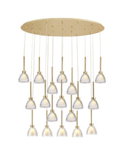 Ipswich Oval Pendant With Curved Cone 19Lt Glass G9