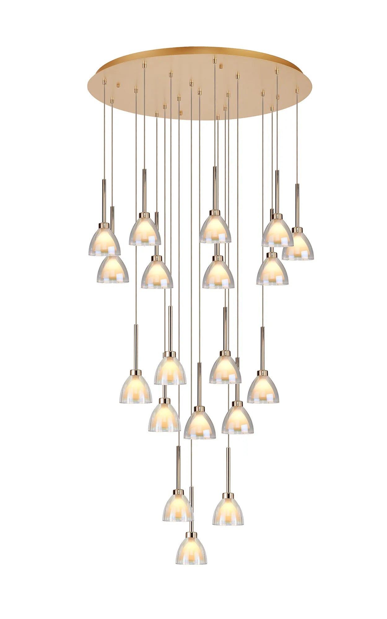 Ipswich Oval Pendant With Curved Cone 19Lt Glass G9