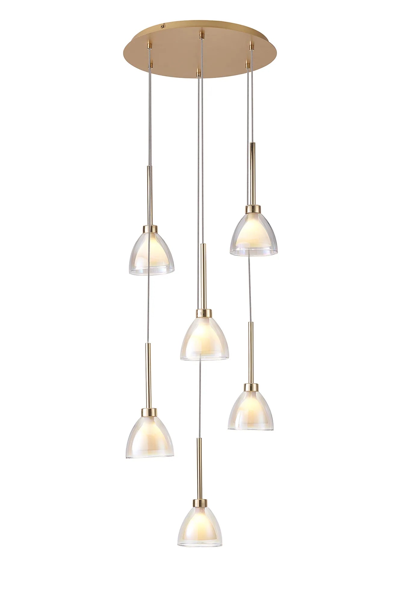 Ipswich Round Pendant With Curved Cone Glass G9