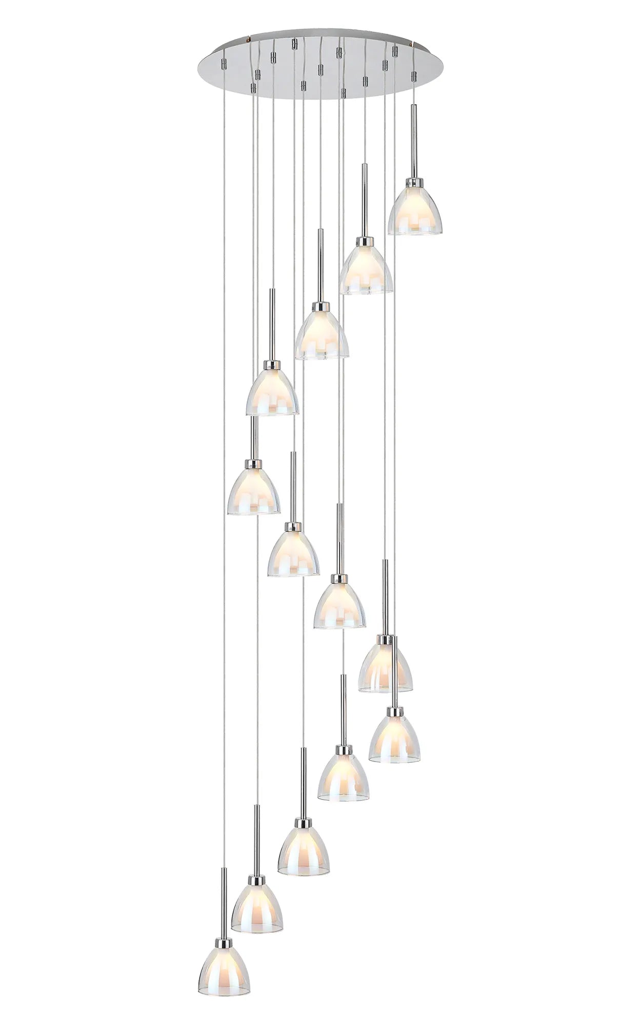Ipswich Round Pendant With Curved Cone Glass G9