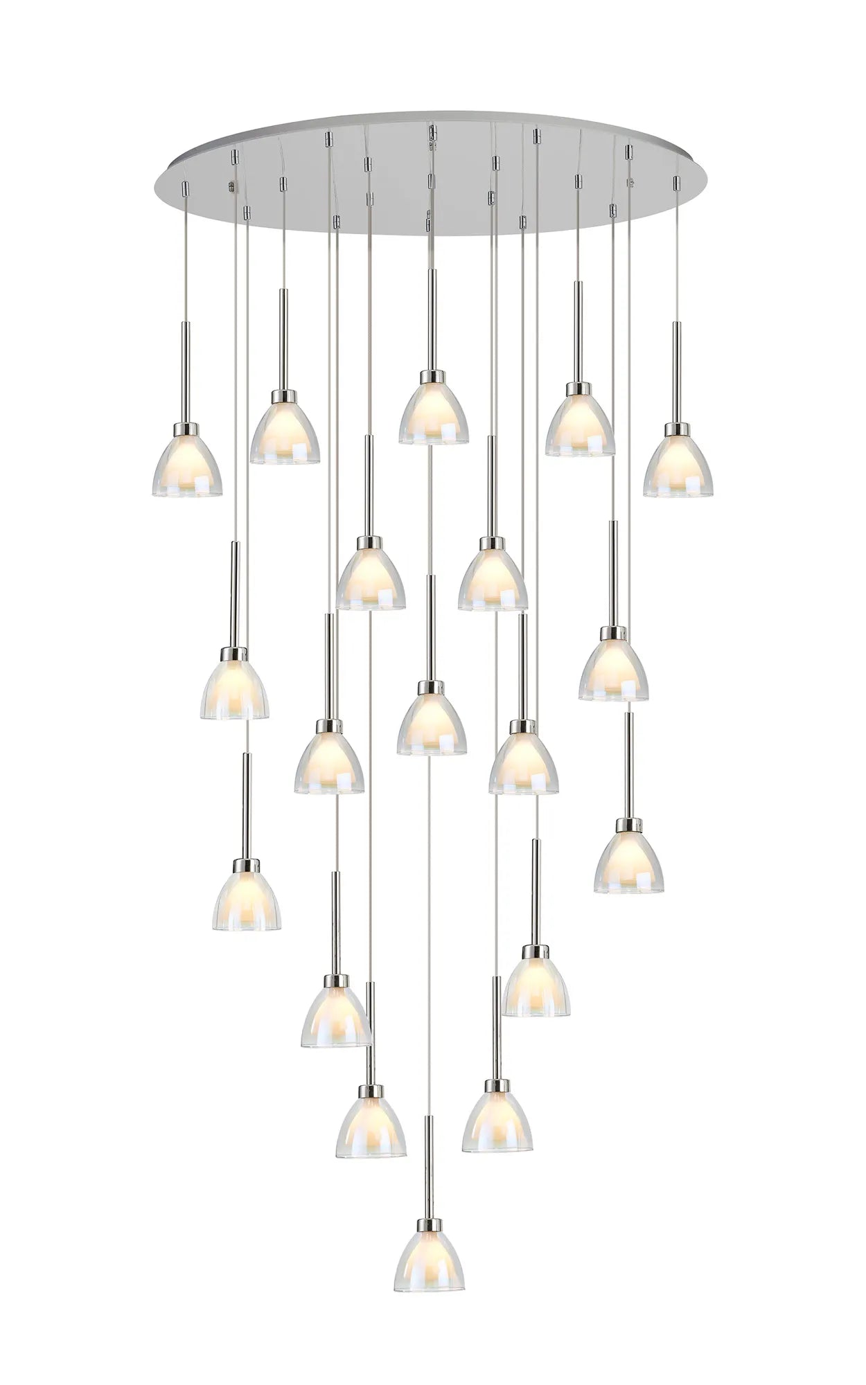 Ipswich Oval Pendant With Curved Cone 19Lt Glass G9