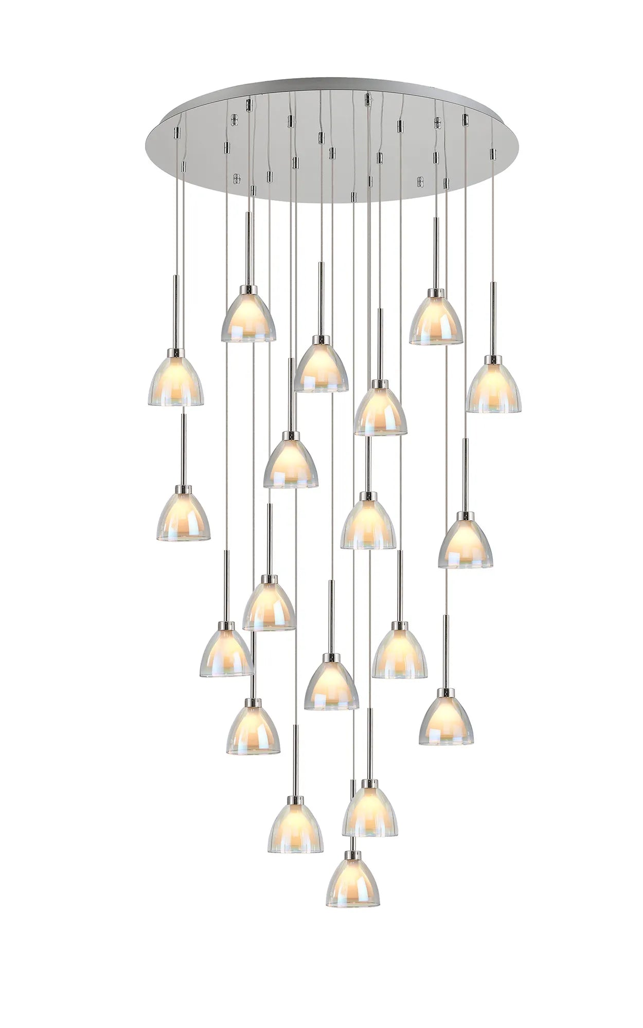 Ipswich Oval Pendant With Curved Cone 19Lt Glass G9