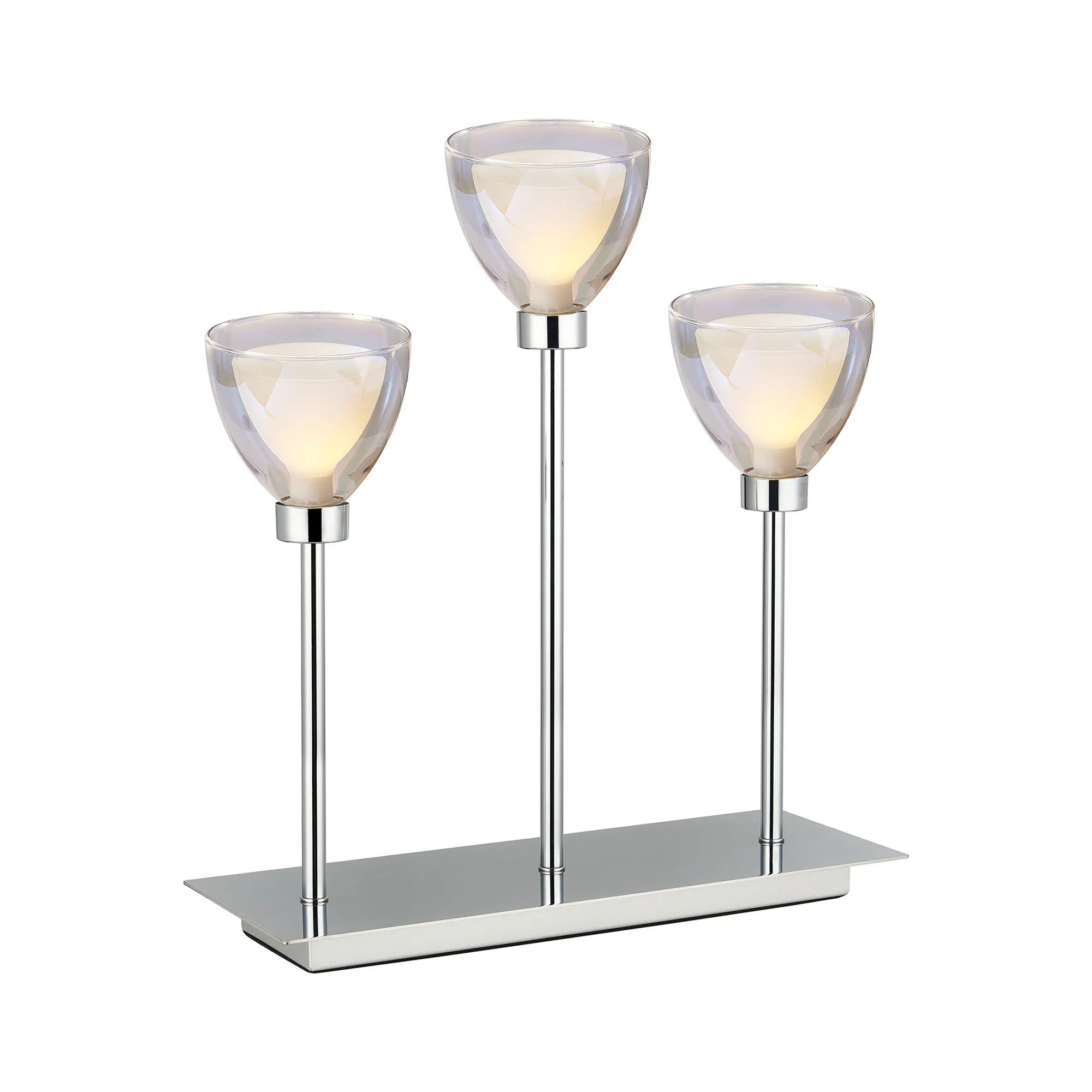 Cassis 3Lt Rectangular Table Lamp - Gold/Chrome/Black