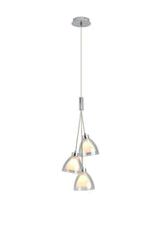 Ipswich 2m 1 Drop Cluster Pendant With Curved Cone Glass, 3 Light G9