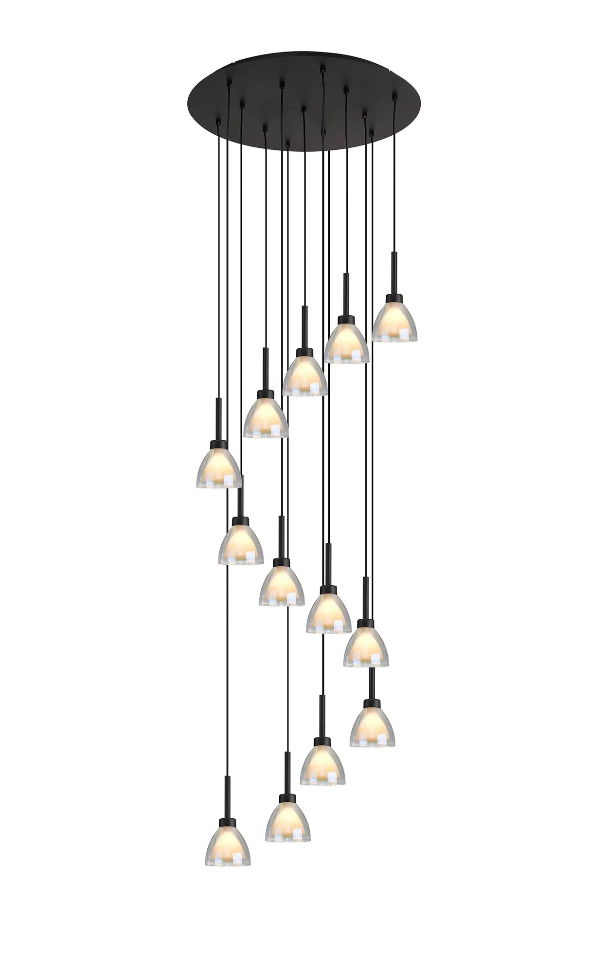 Ipswich Round Pendant With Curved Cone Glass G9
