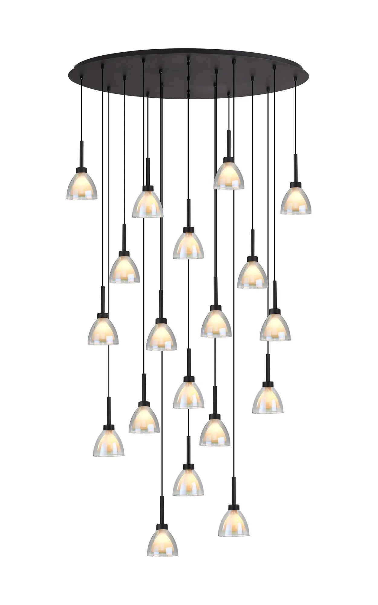 Ipswich Oval Pendant With Curved Cone 19Lt Glass G9