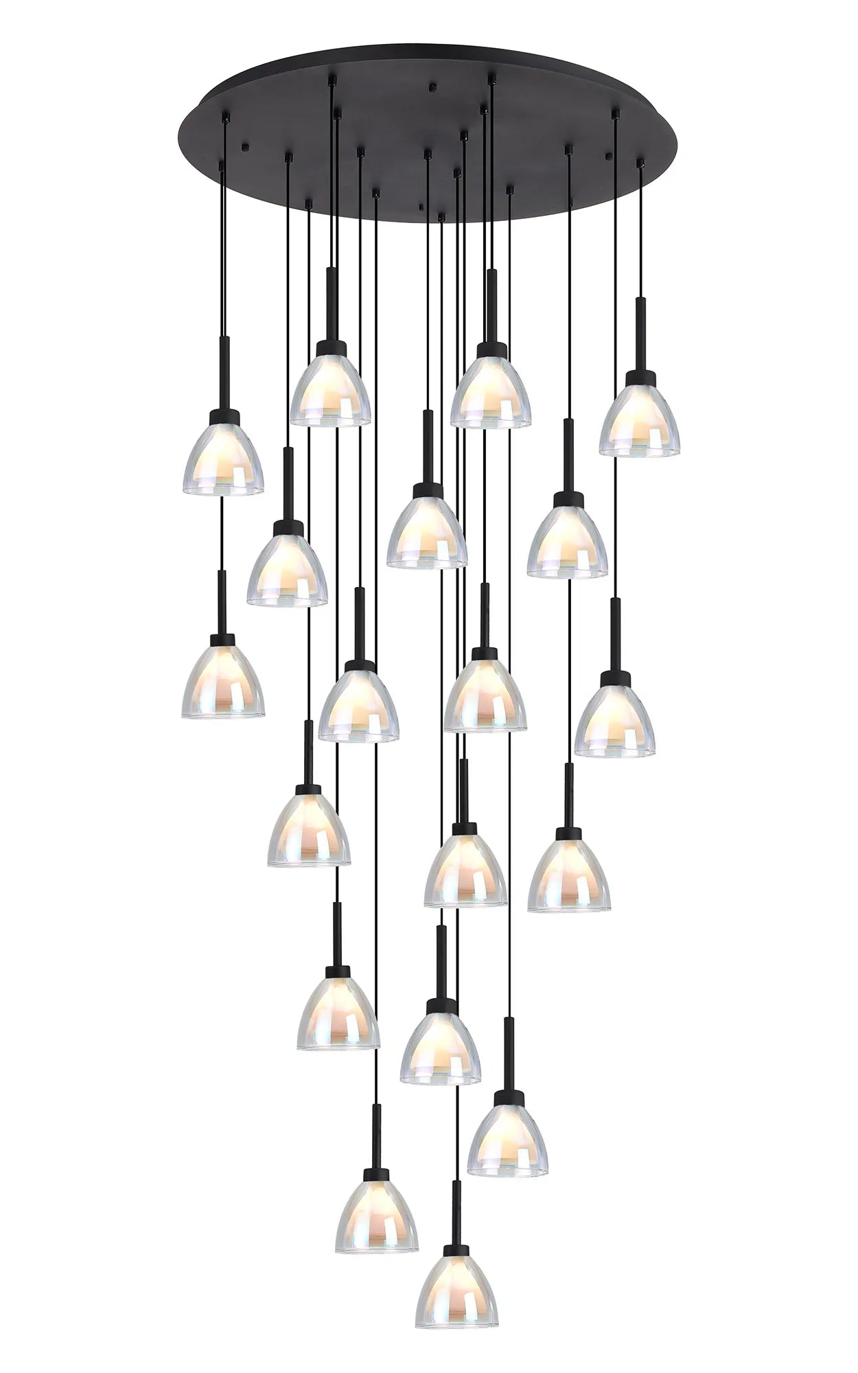 Ipswich Oval Pendant With Curved Cone 19Lt Glass G9