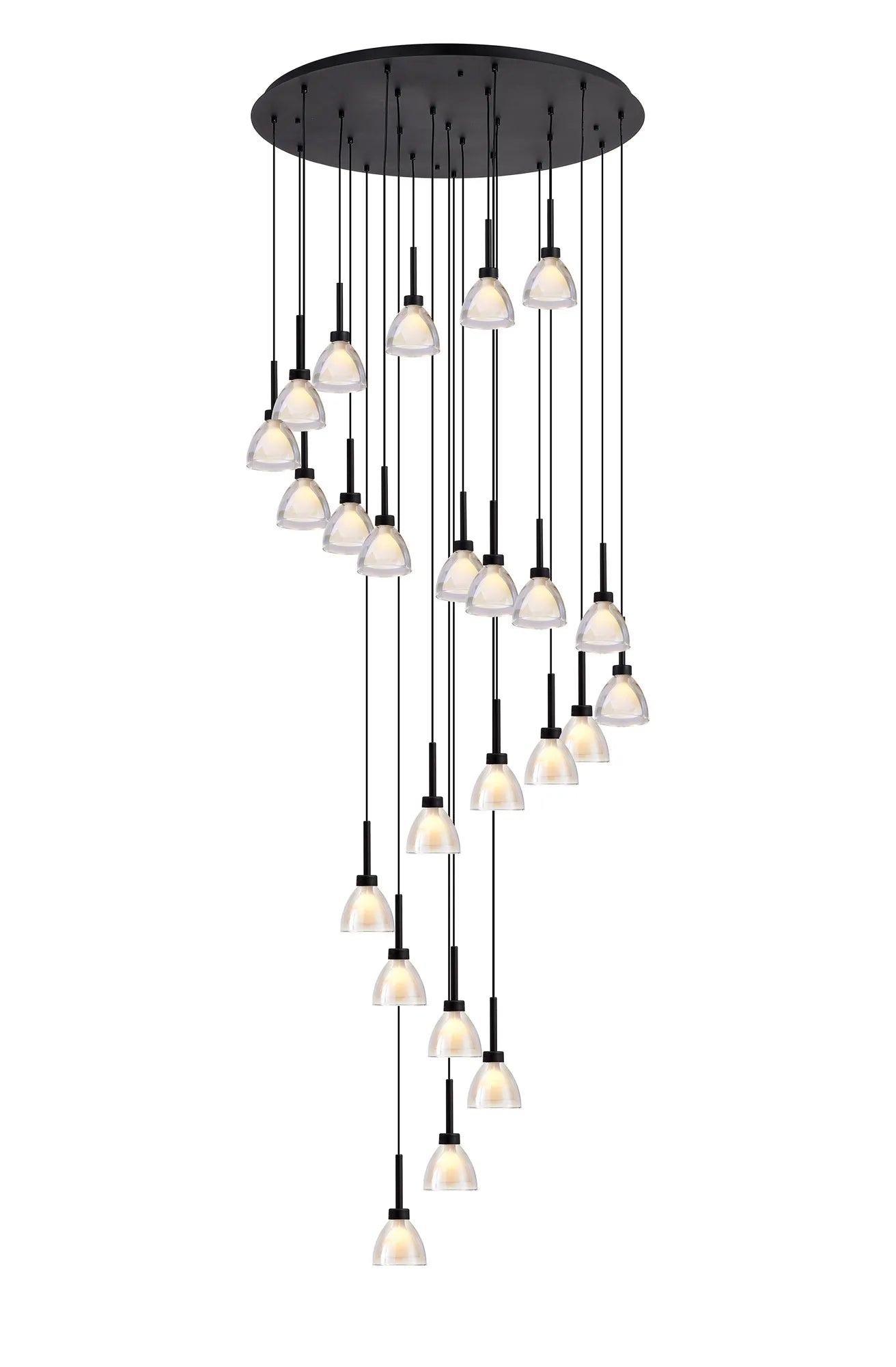 Ipswich Round Pendant With Curved Cone Glass G9