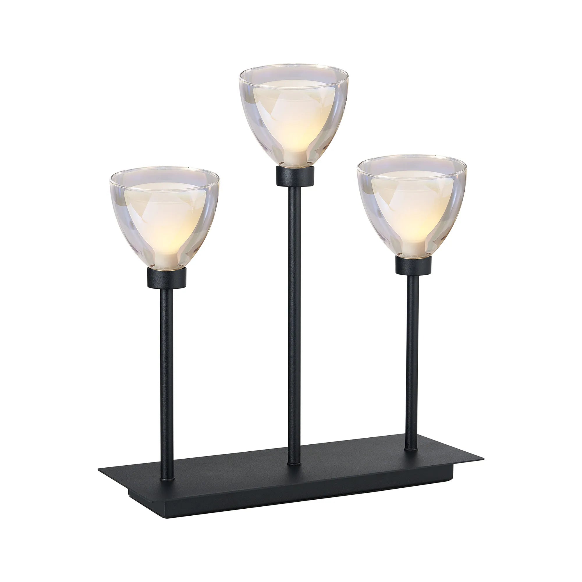 Cassis 3Lt Rectangular Table Lamp - Gold/Chrome/Black