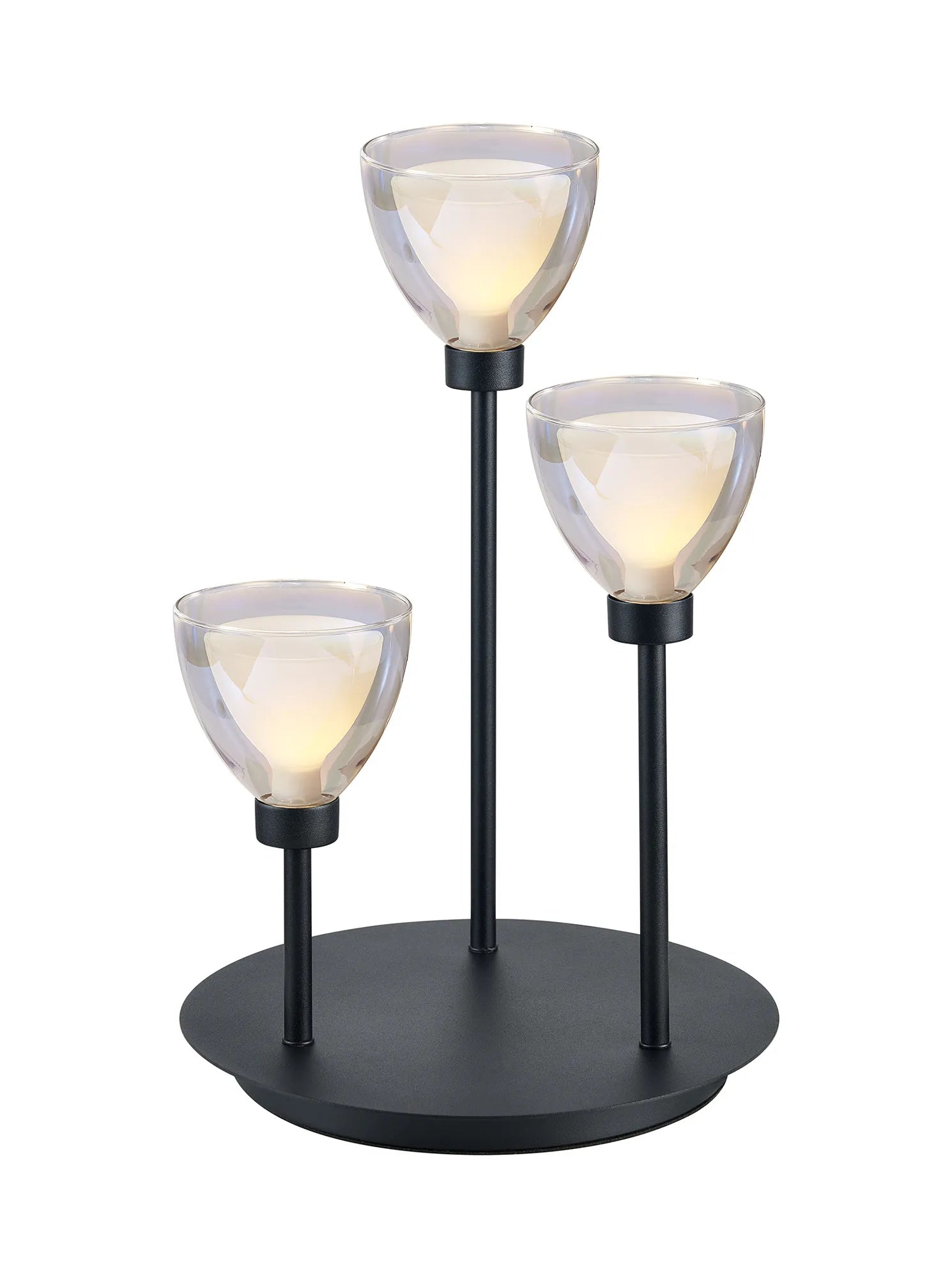 Cassis 3Lt Round Table Lamp - Gold/Chrome/Black