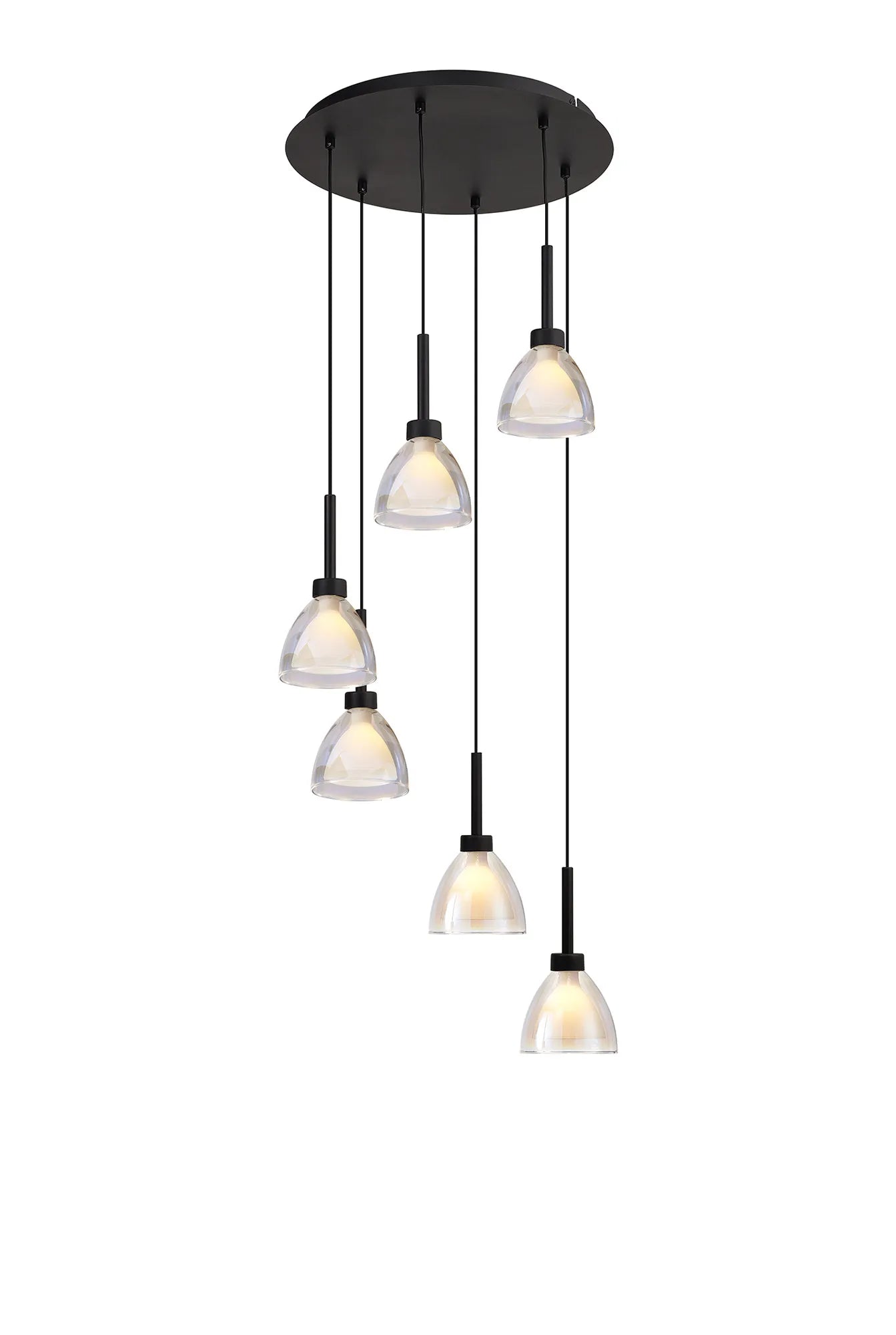 Ipswich Round Pendant With Curved Cone Glass G9
