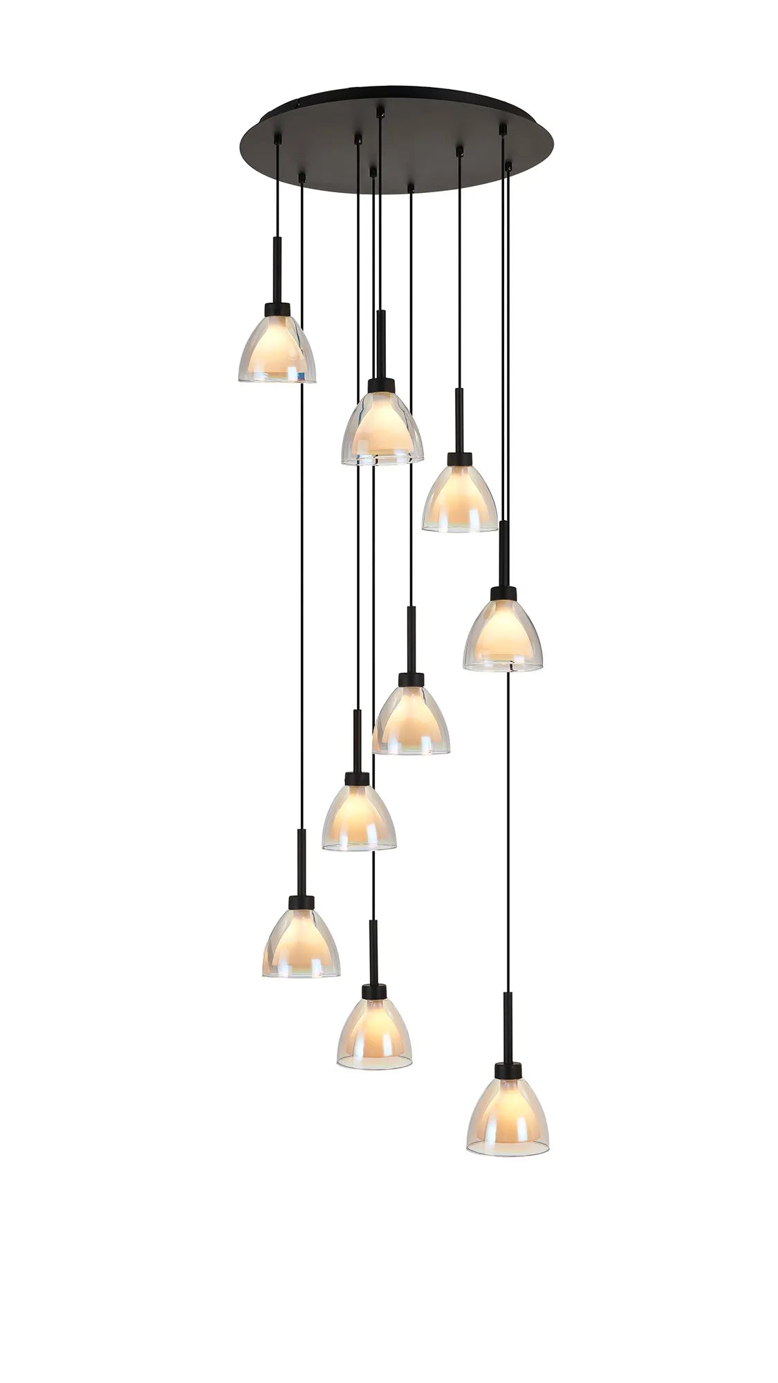 Ipswich Round Pendant With Curved Cone Glass G9