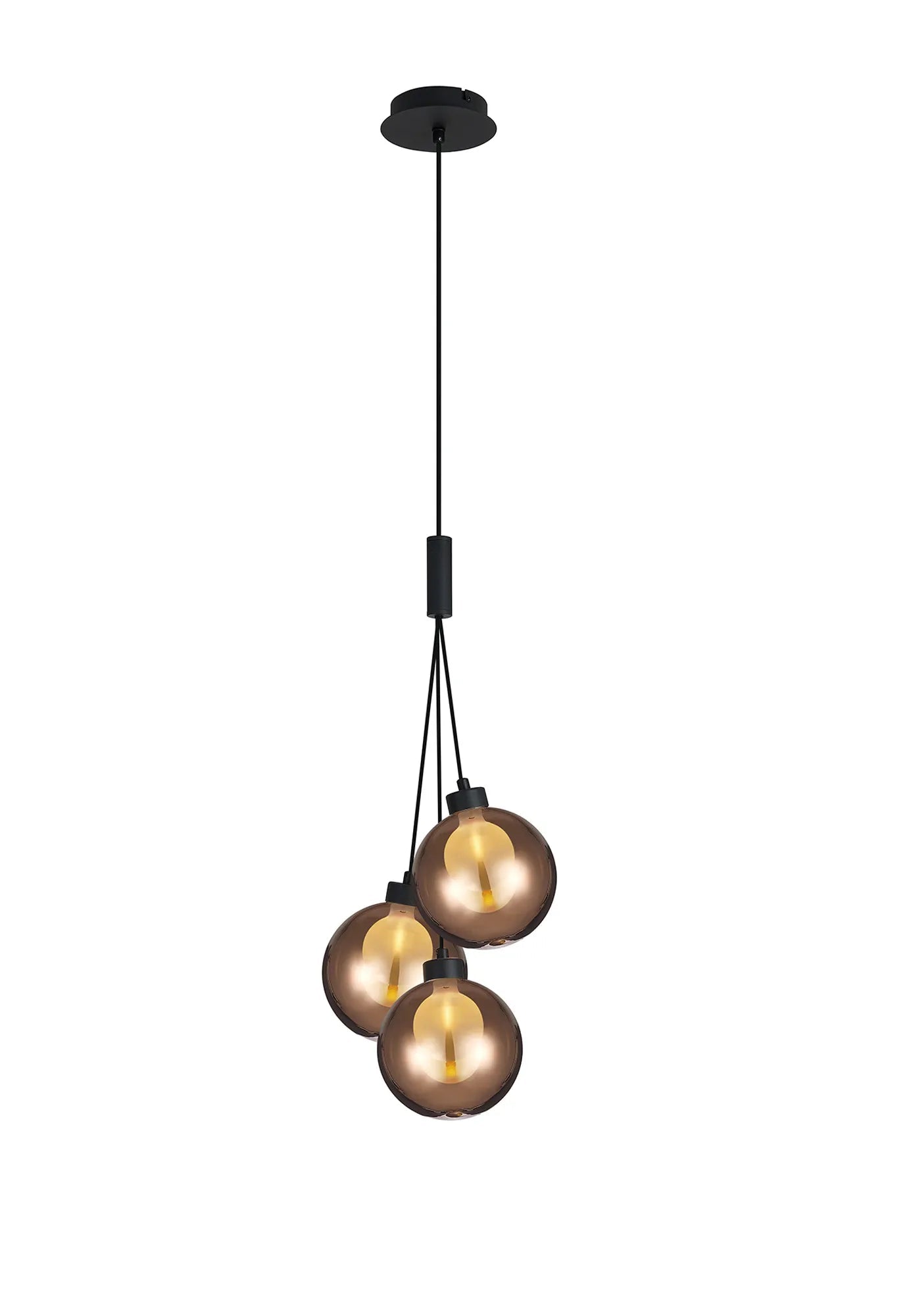 Ipswich Drop Cluster Pendant, 3 x G9, Globe Glass