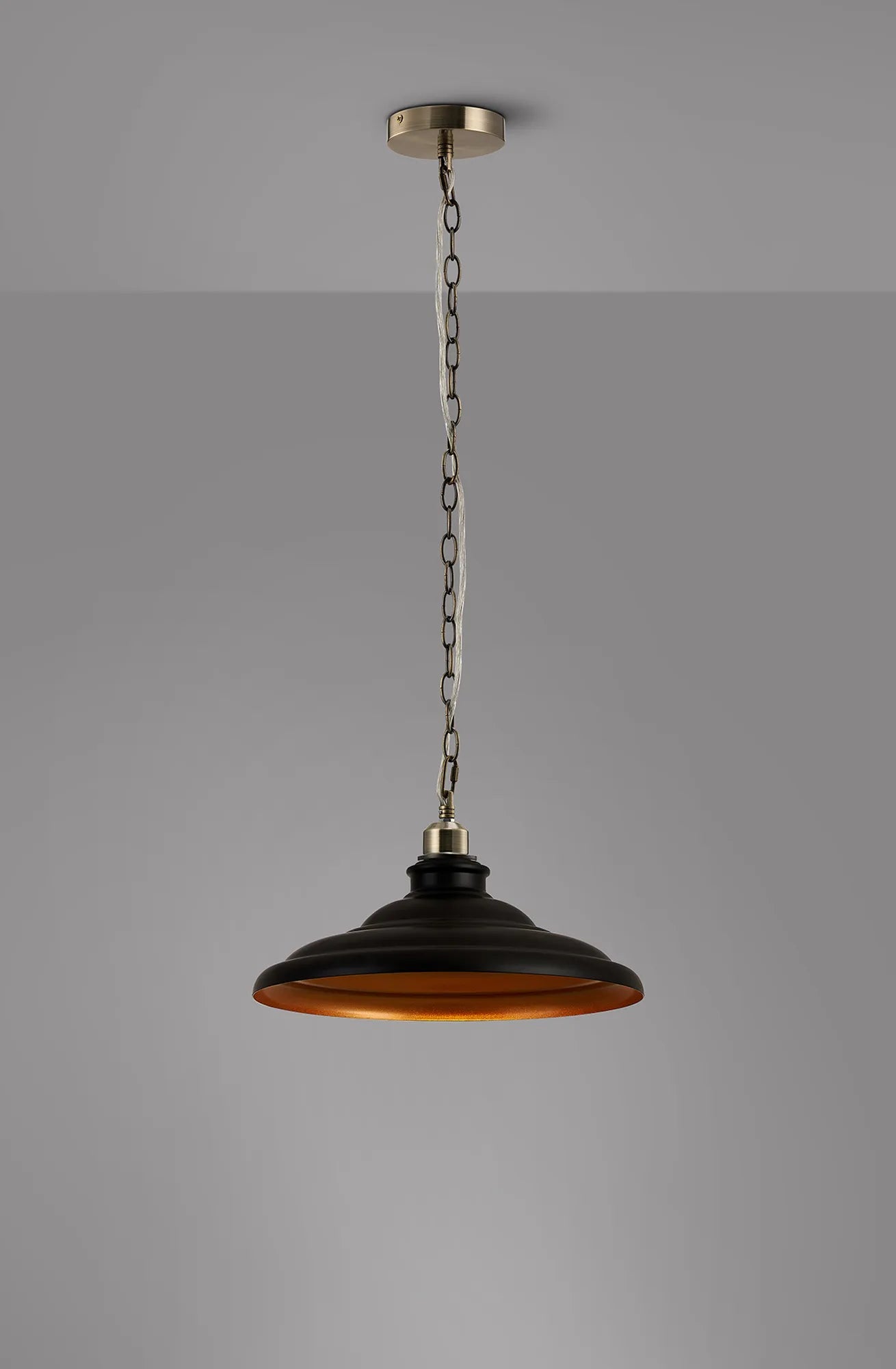 Sidley  1 Light Knurled Chain Pendant- Various Colours