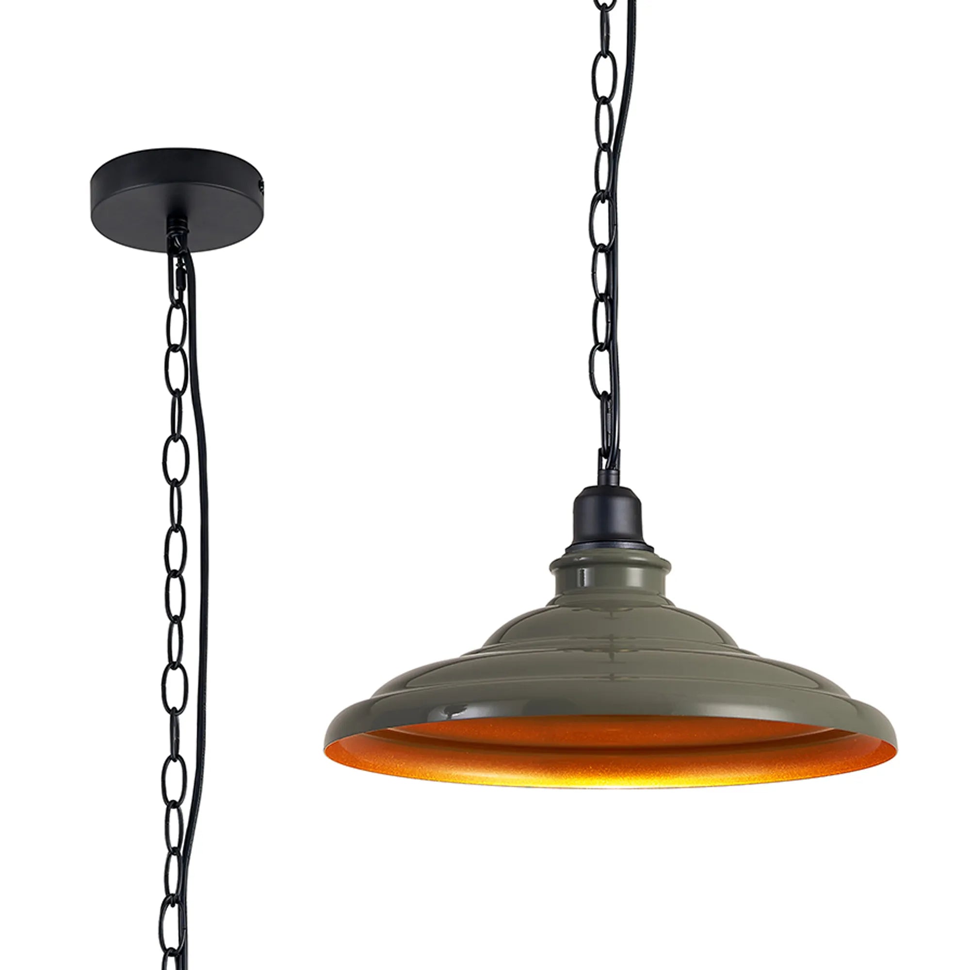 Sidley  1 Light Knurled Chain Pendant- Various Colours