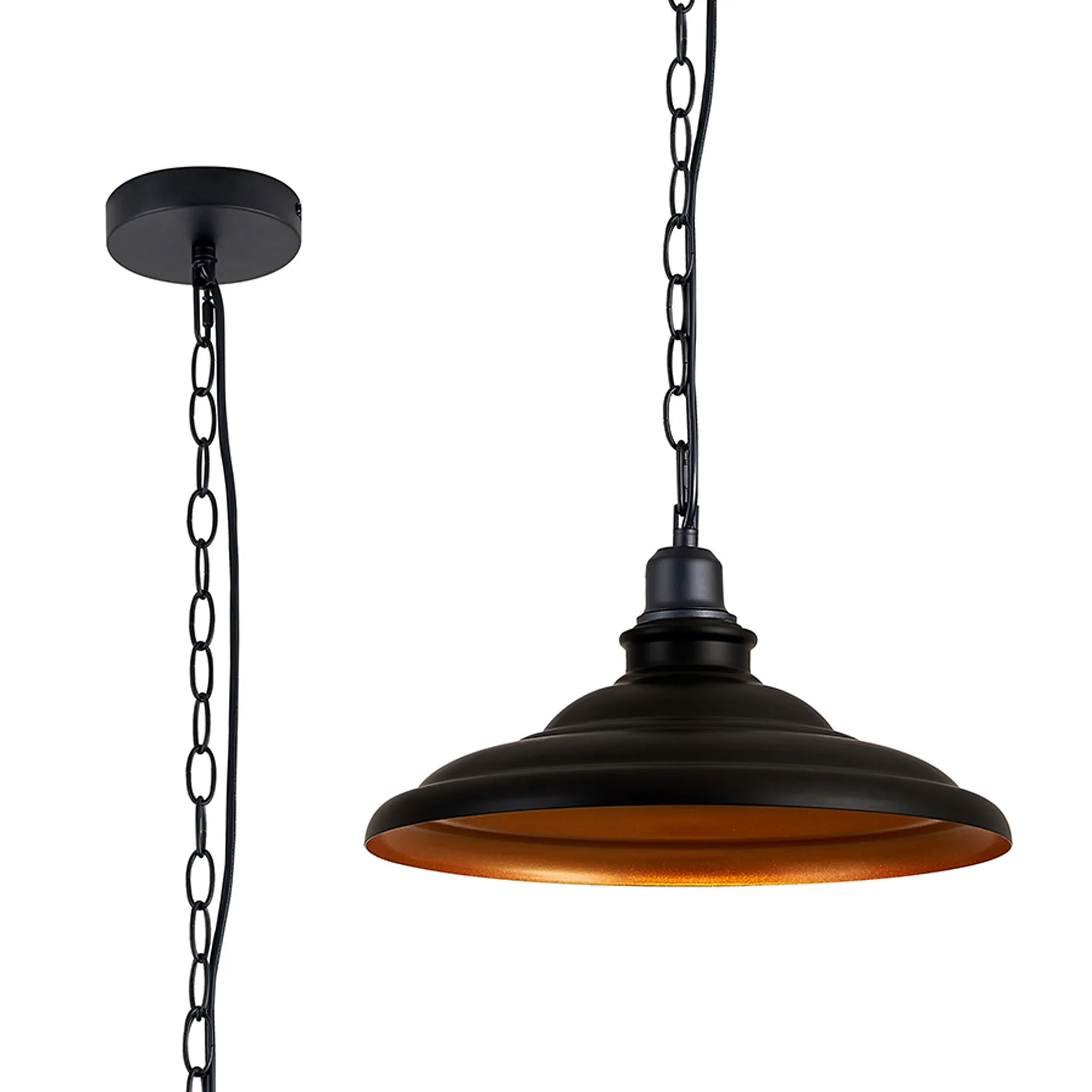 Sidley  1 Light Knurled Chain Pendant- Various Colours