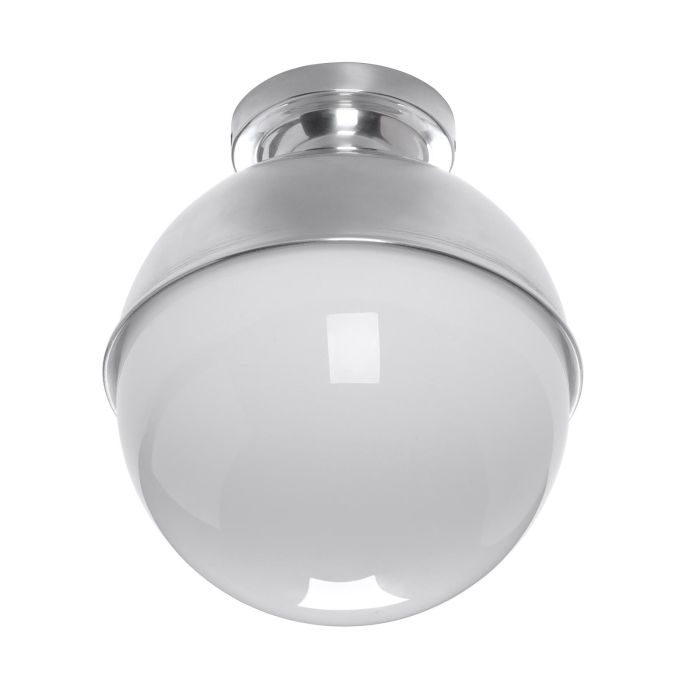 Clyde Bathroom Ceiling Light- Polished Chrome and Opal Glass IP44