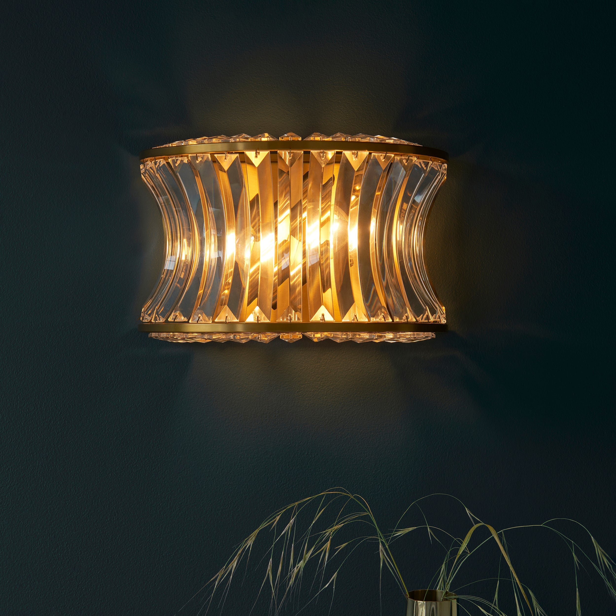 Roco Crystal Wall Light - Brass/ Nickel