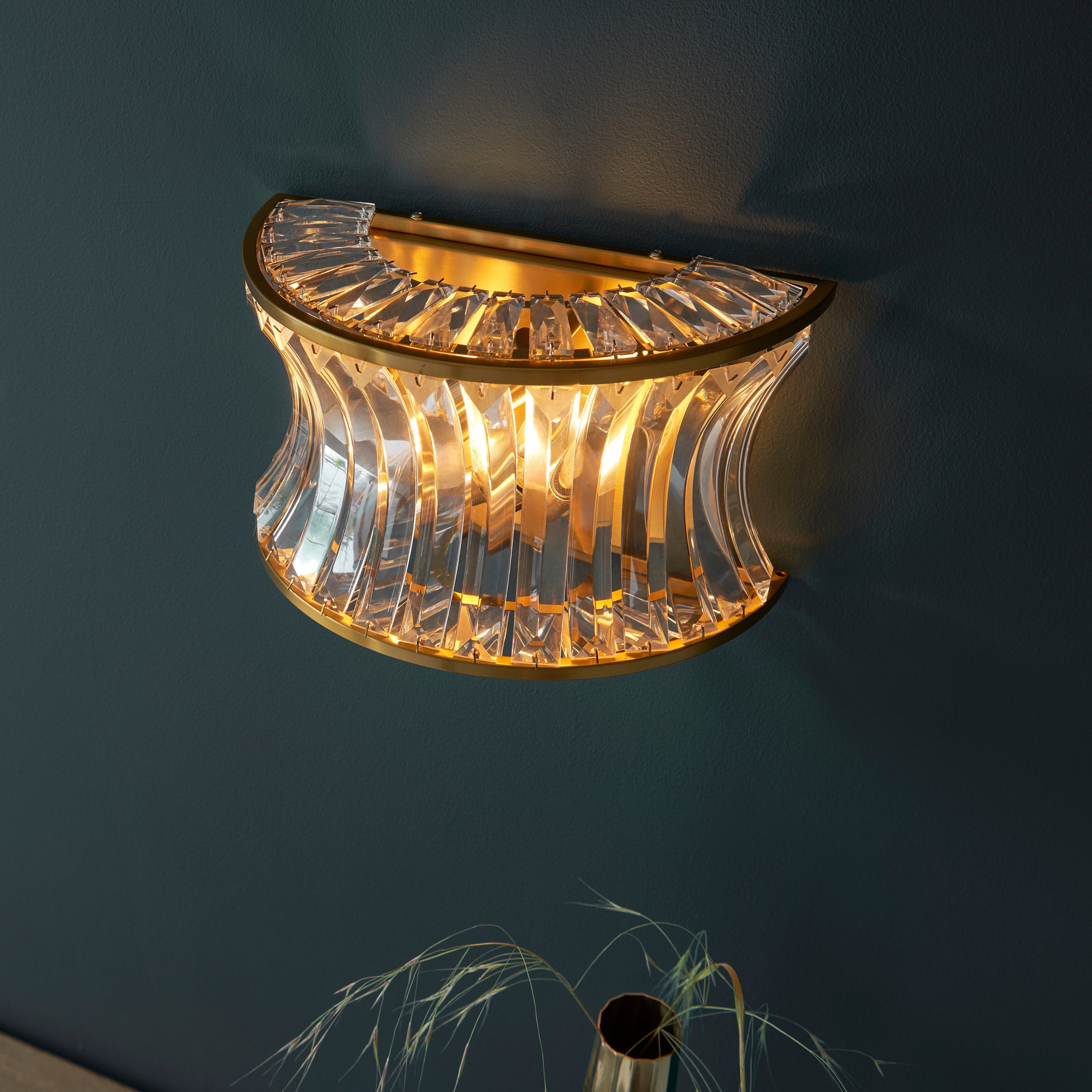 Roco Crystal Wall Light - Brass/ Nickel