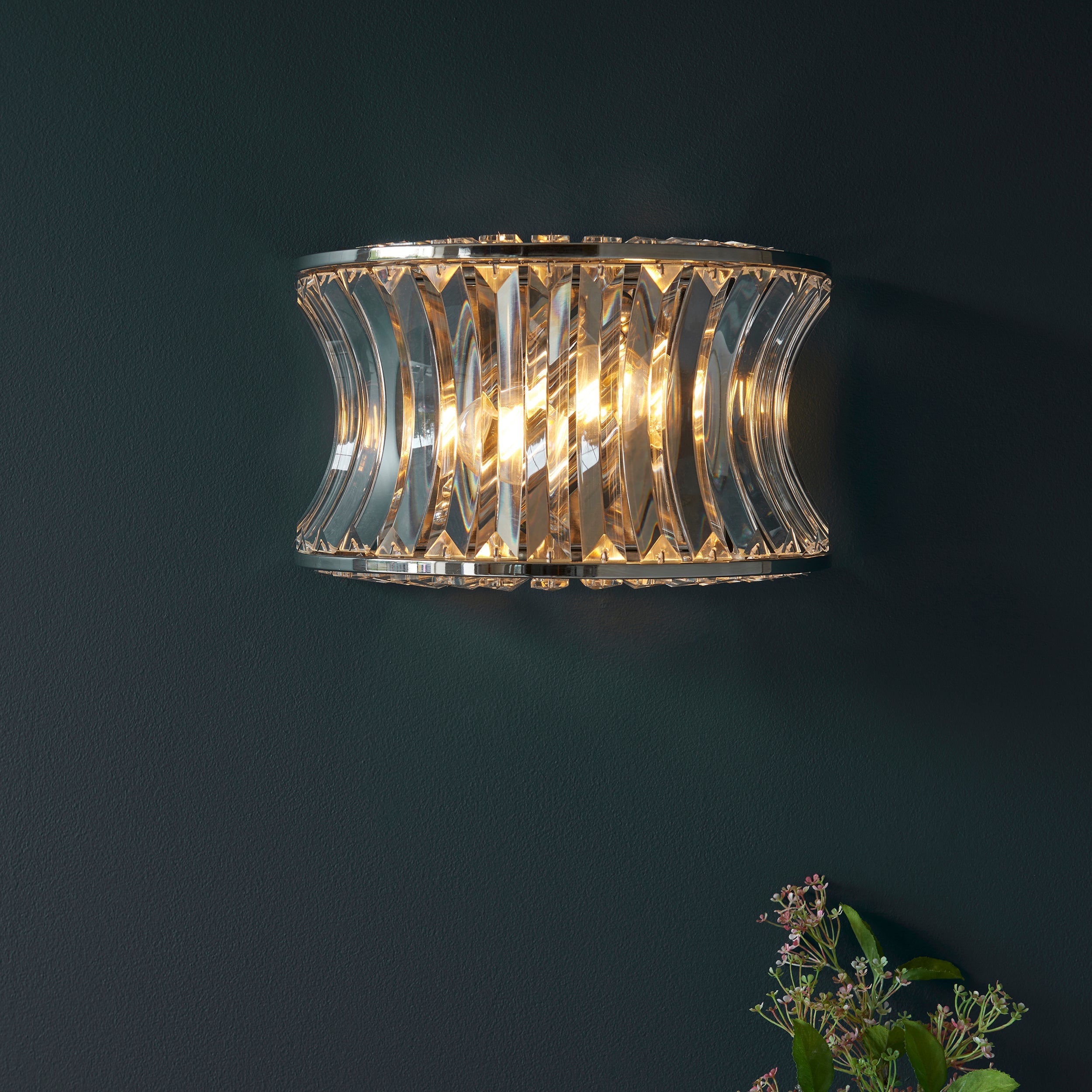 Roco Crystal Wall Light - Brass/ Nickel