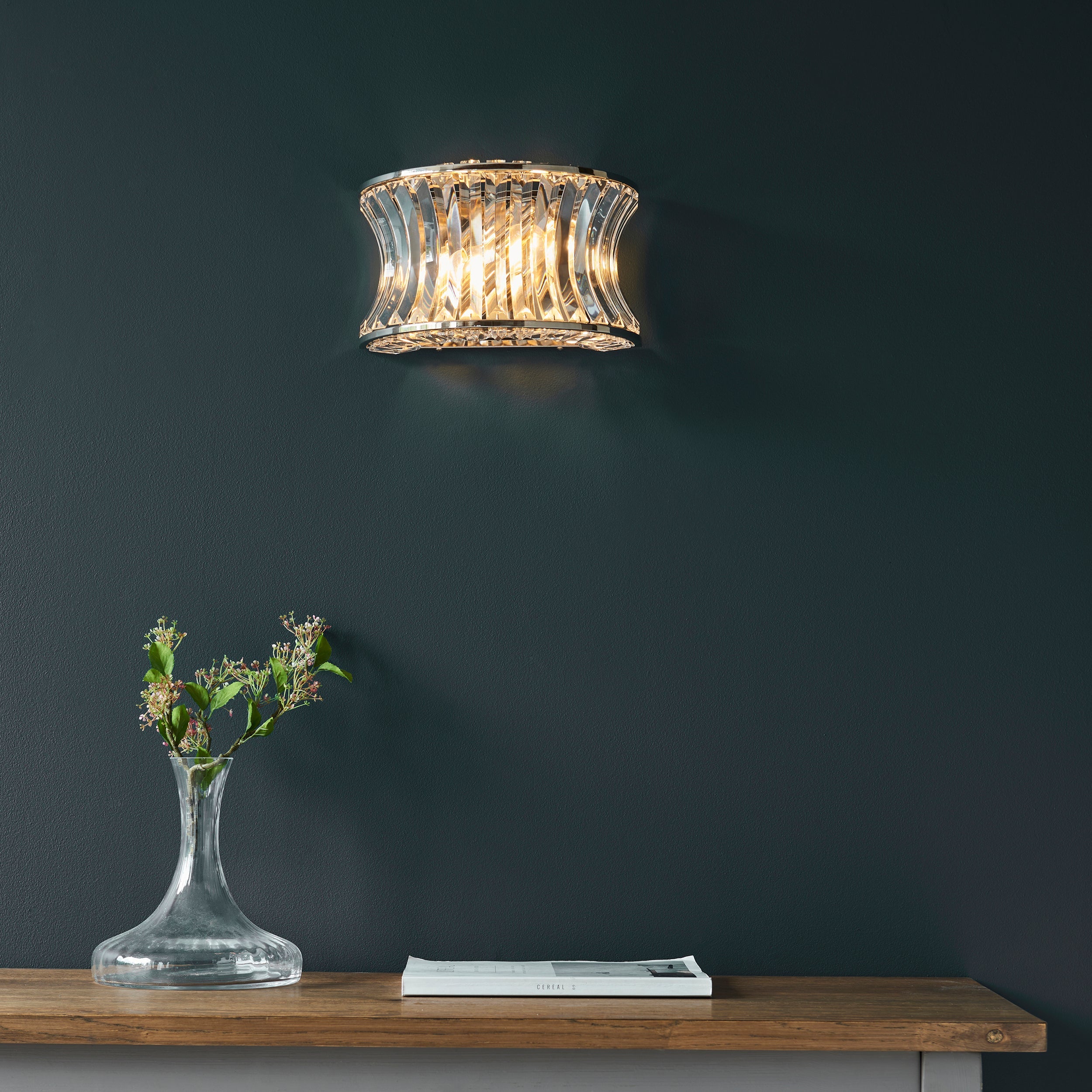 Roco Crystal Wall Light - Brass/ Nickel