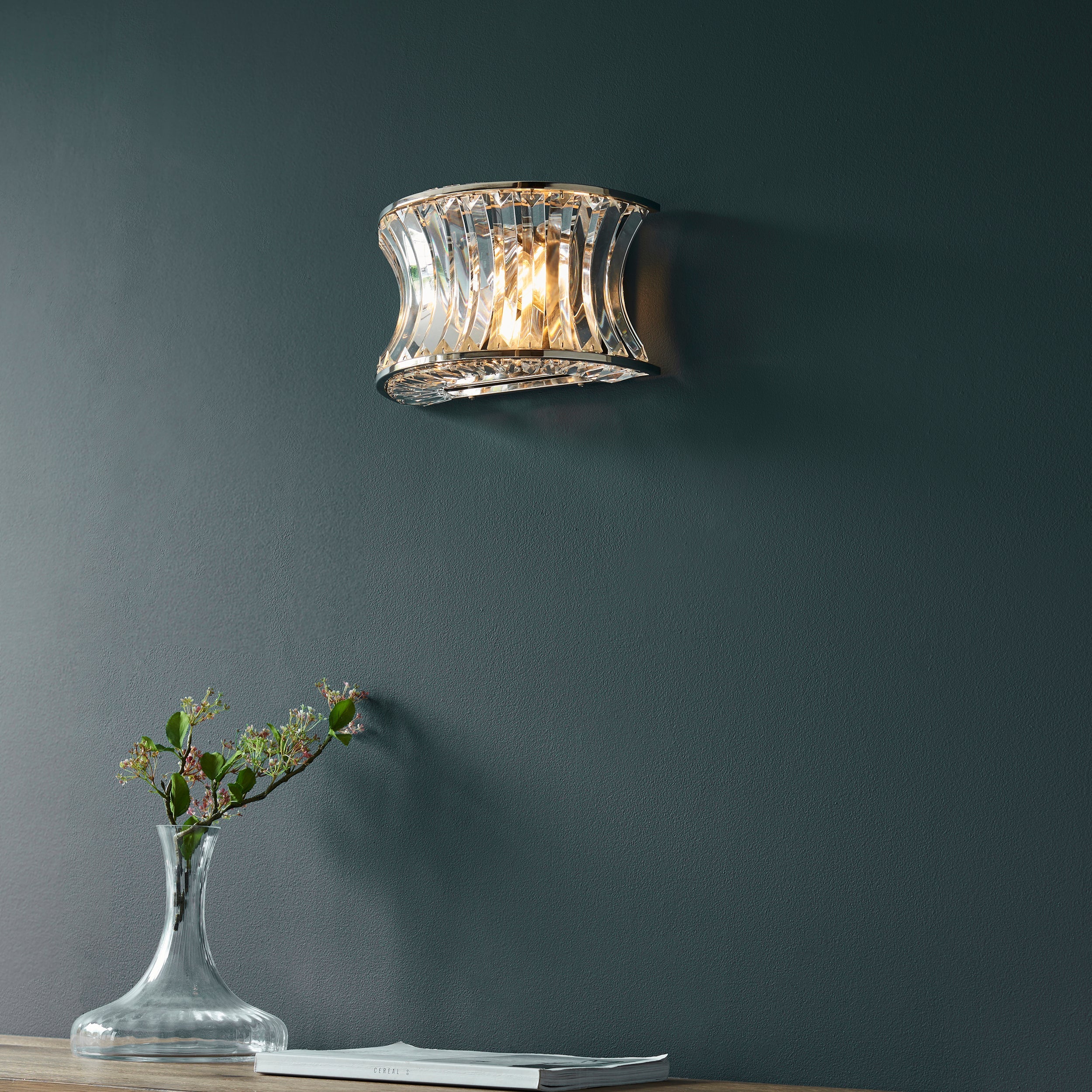 Roco Crystal Wall Light - Brass/ Nickel