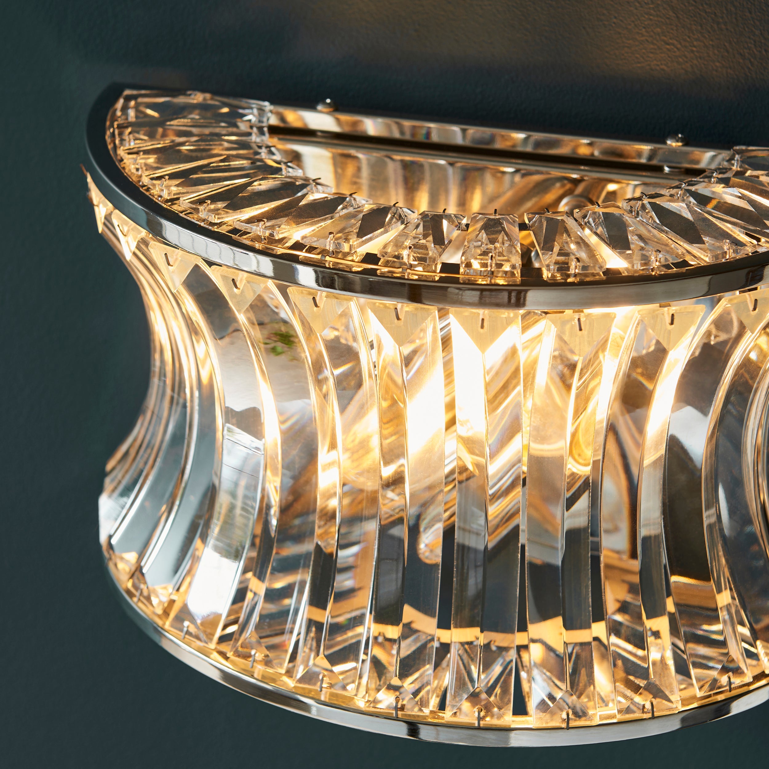 Roco Crystal Wall Light - Brass/ Nickel