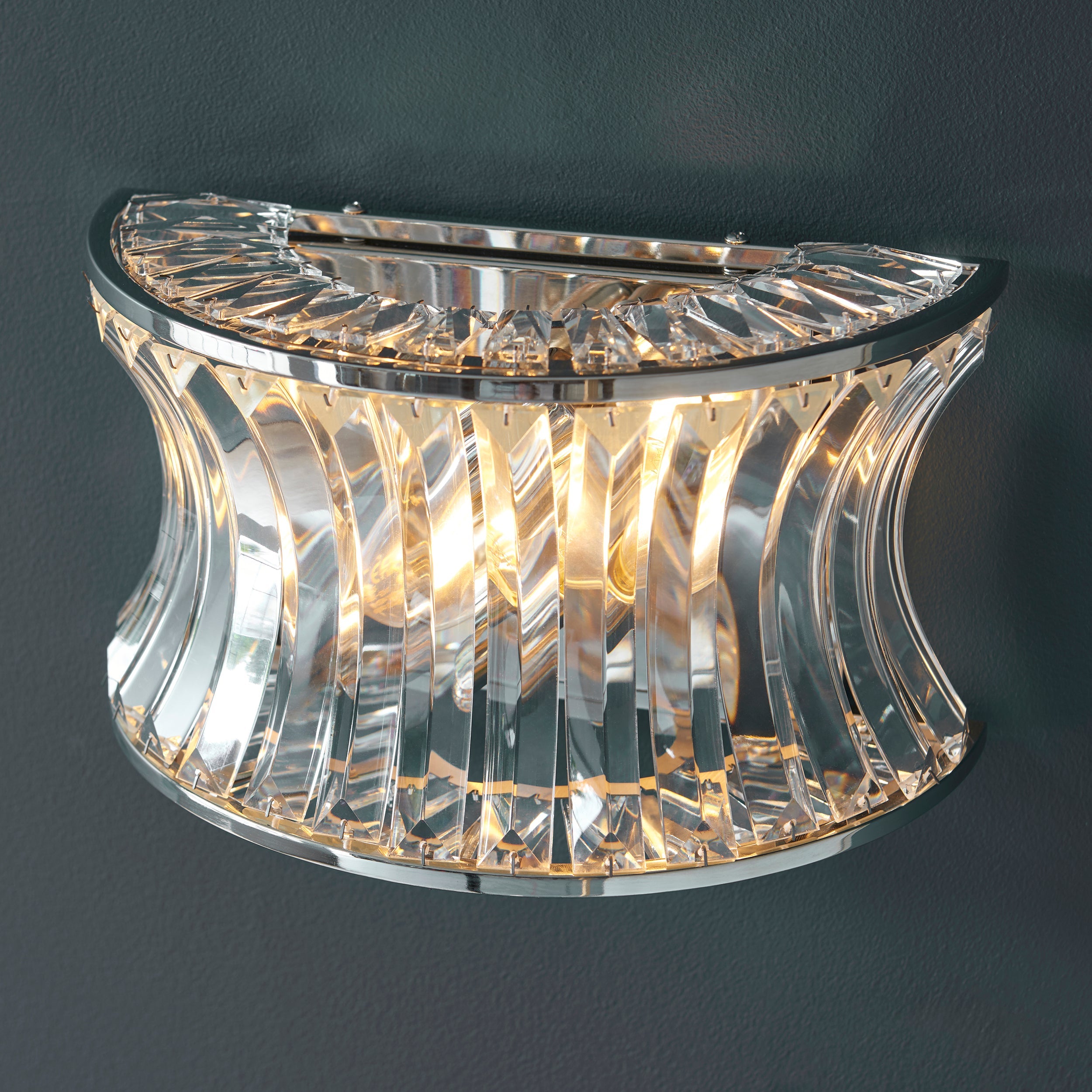 Roco Crystal Wall Light - Brass/ Nickel