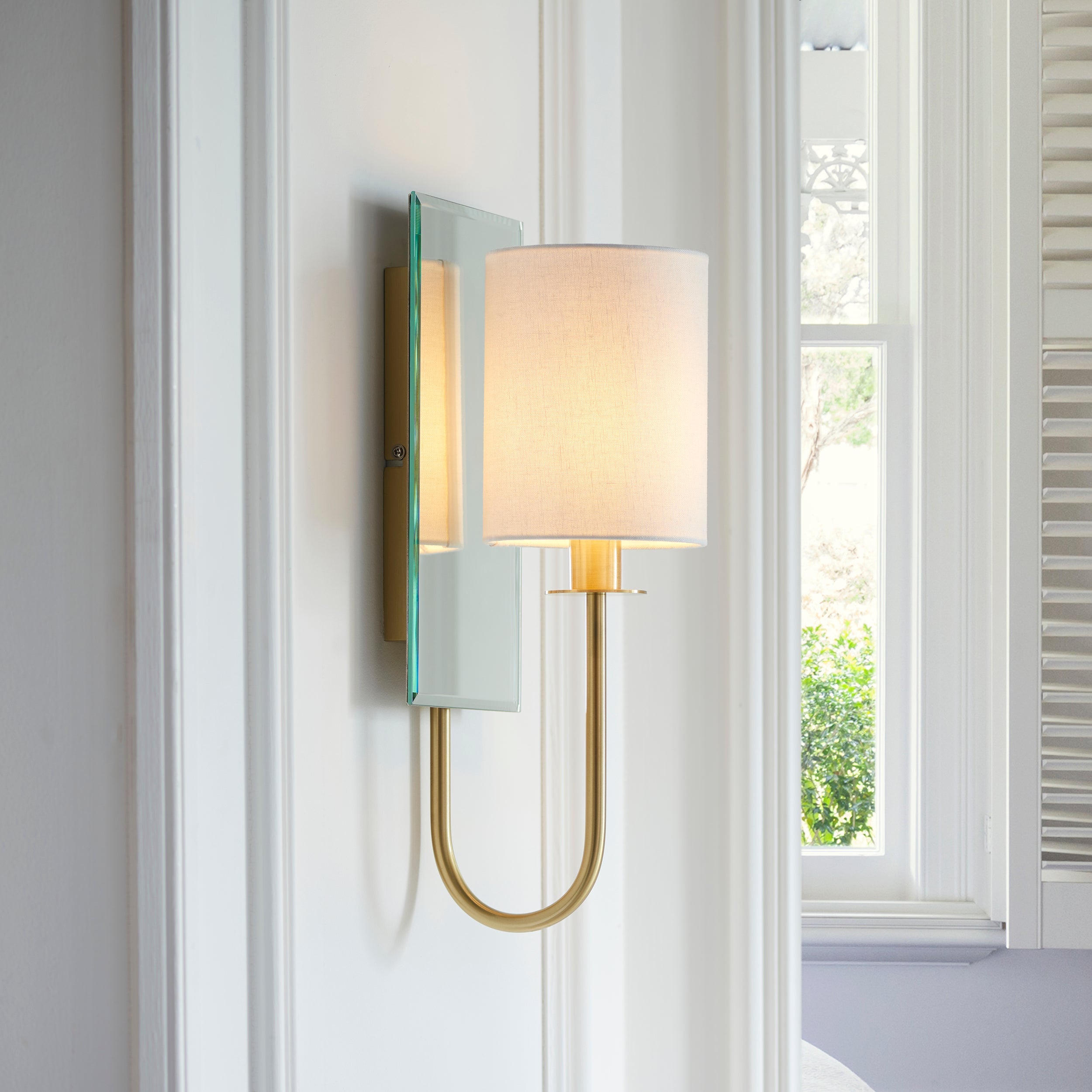 Sadie 1Lt Wall Light - Satin Brass / Bright Nickel