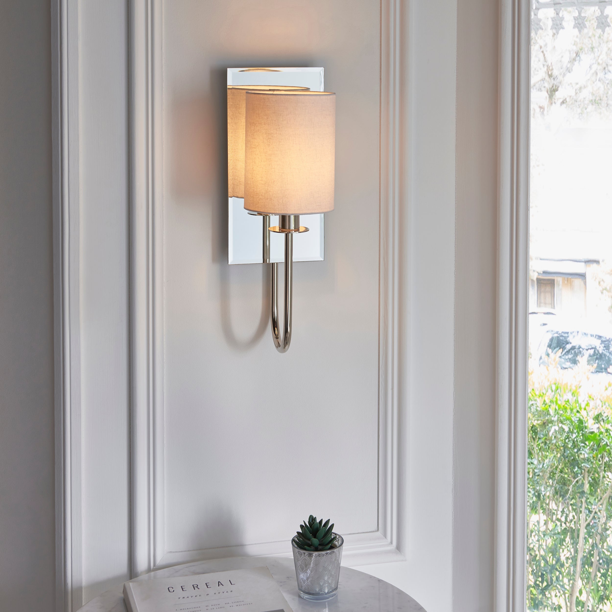 Sadie 1Lt Wall Light - Satin Brass / Bright Nickel
