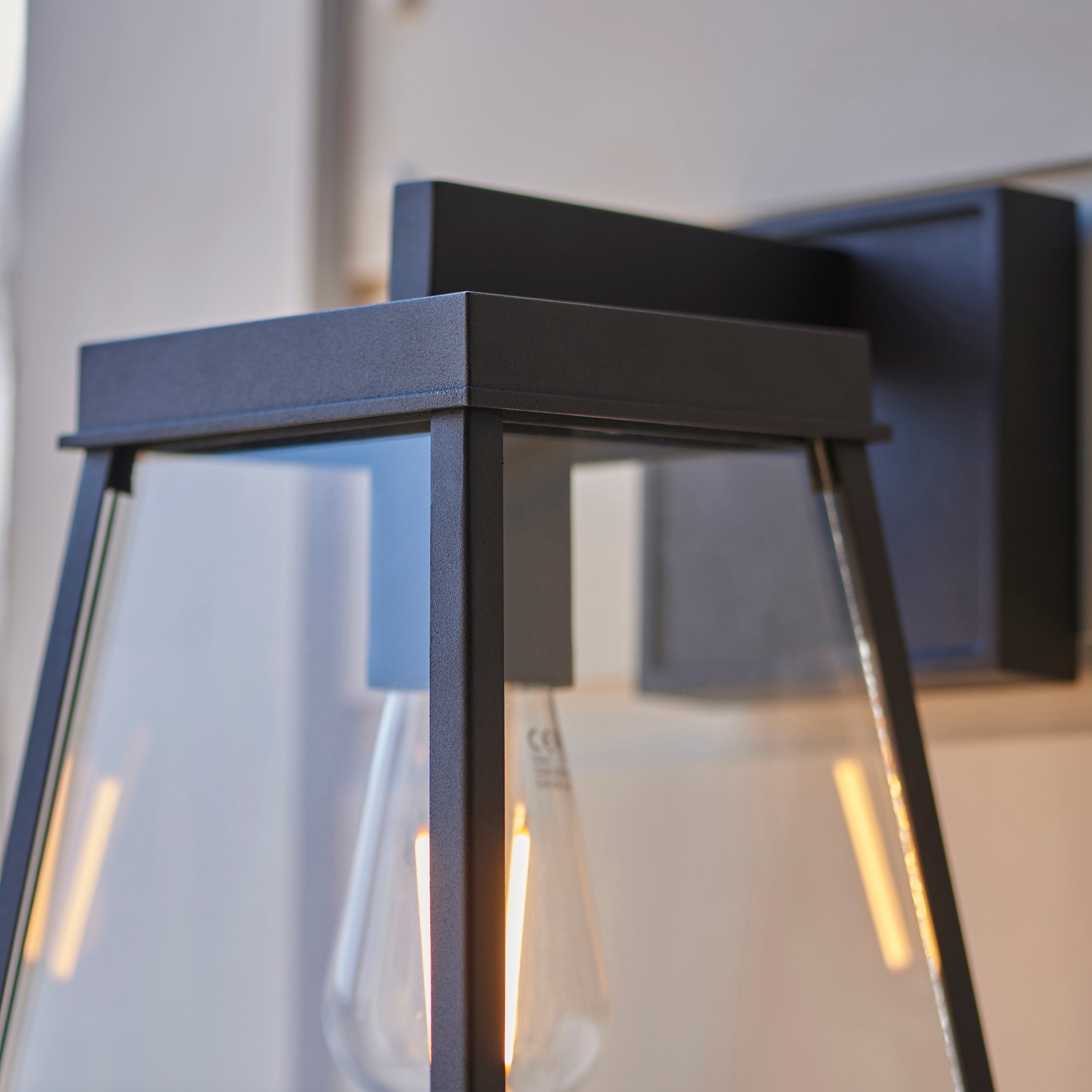 Stanley Outdoor Wall Light - Matt Black / Brushed Gold