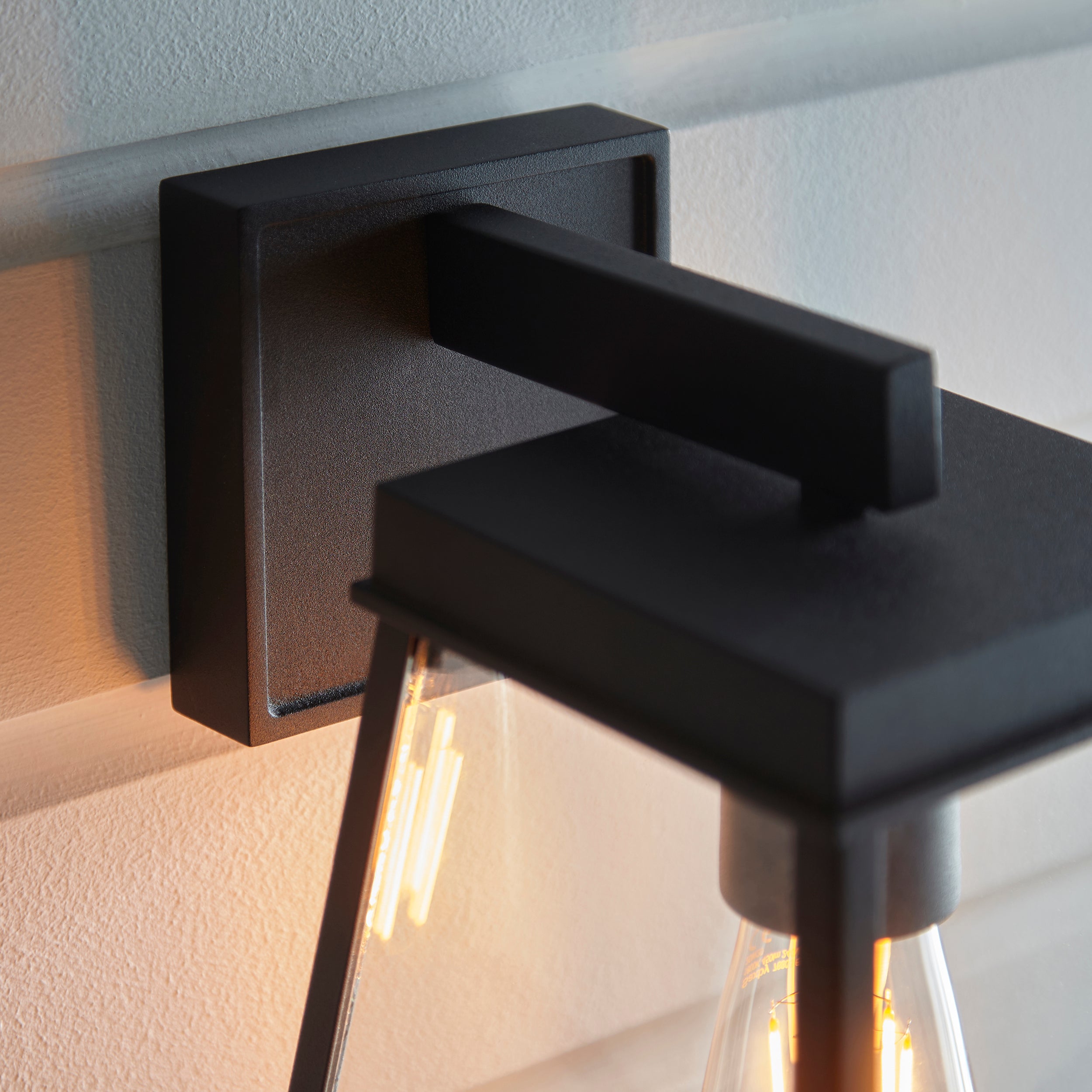 Stanley Outdoor Wall Light - Matt Black / Brushed Gold