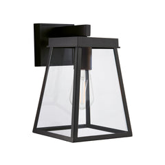 Stanley Outdoor Wall Light - Matt Black / Brushed Gold