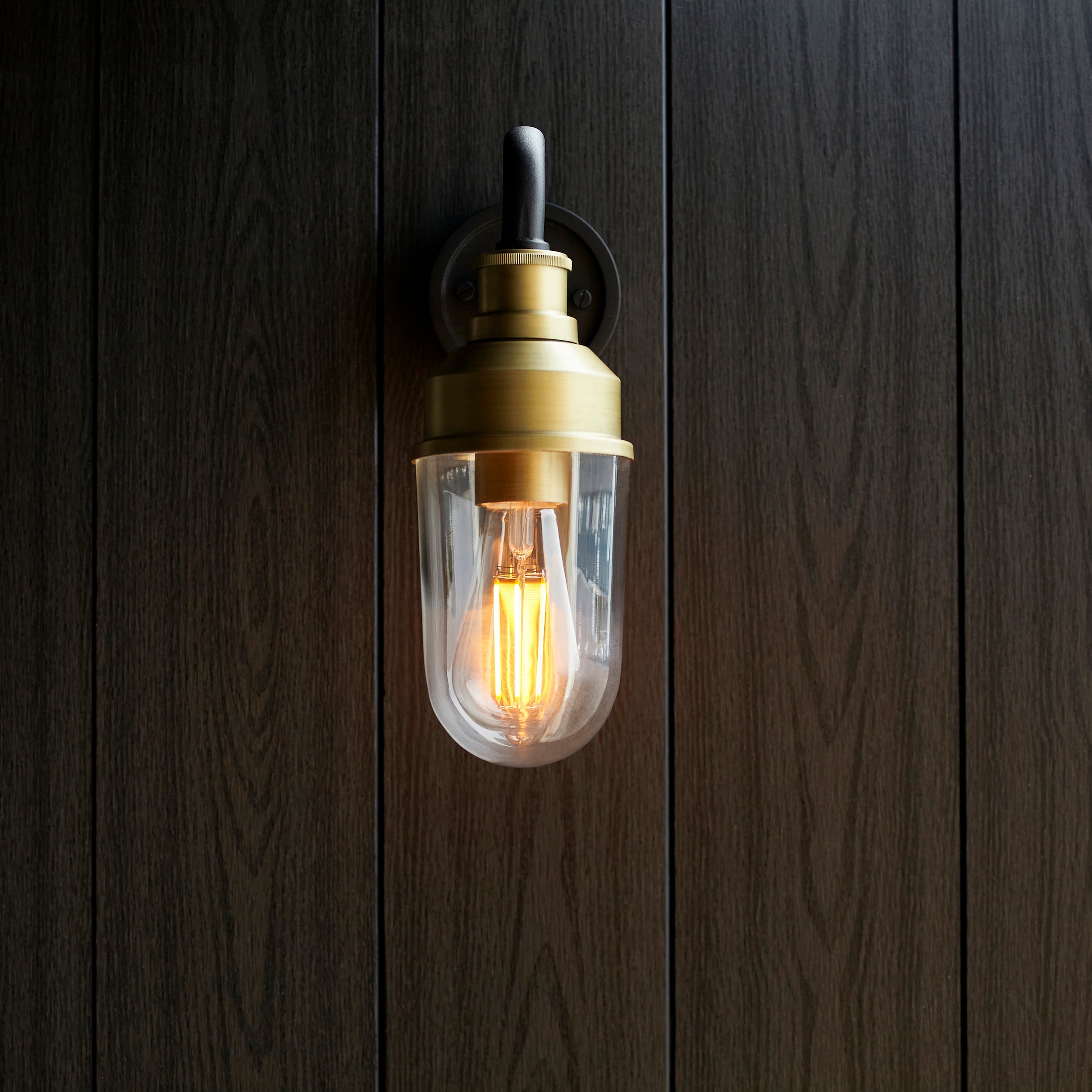 Franco Outdoor Wall Light - Matt Black / Brushed Gold