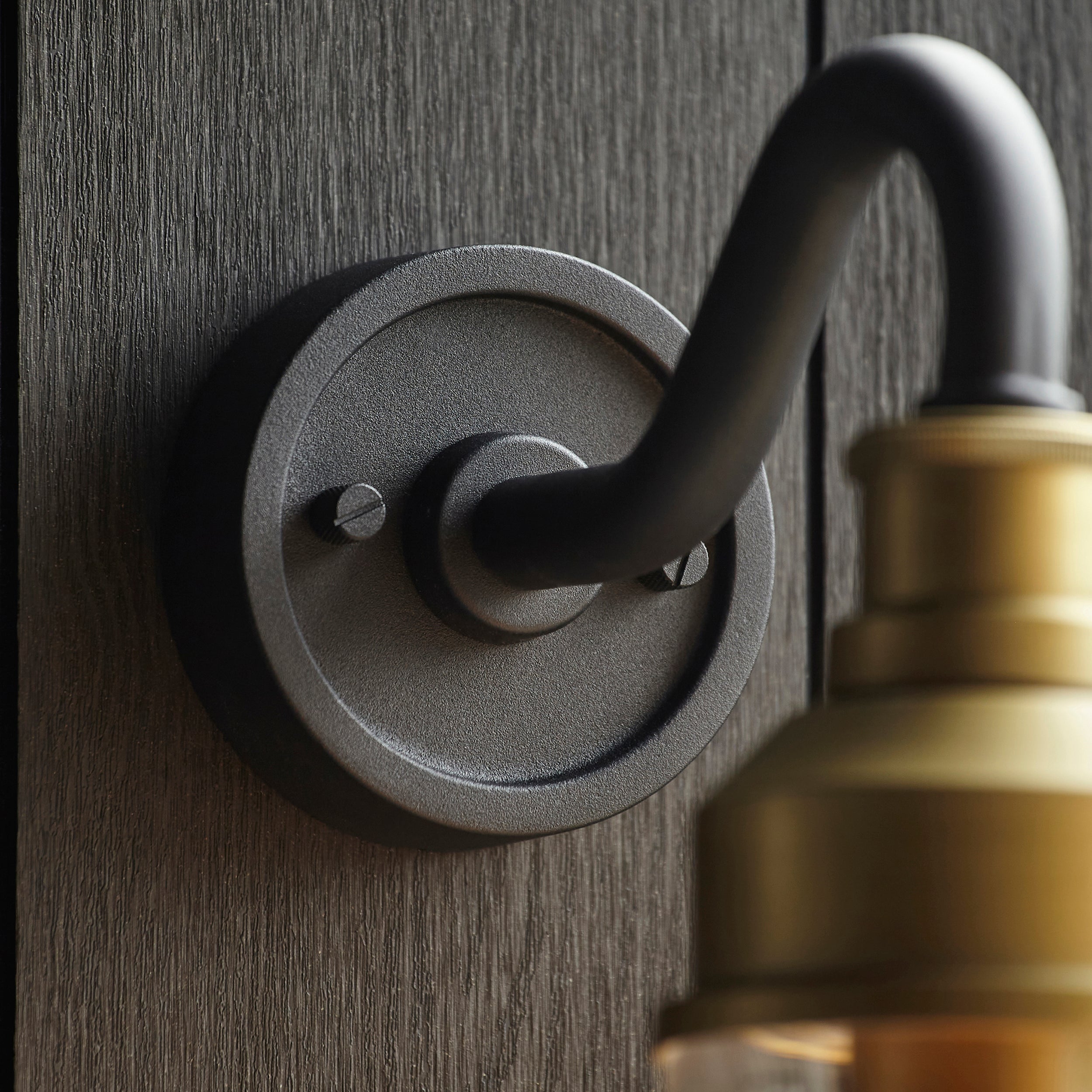 Franco Outdoor Wall Light - Matt Black / Brushed Gold