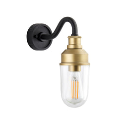 Franco Outdoor Wall Light - Matt Black / Brushed Gold