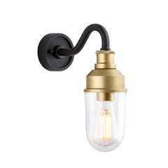 Franco Outdoor Wall Light - Matt Black / Brushed Gold
