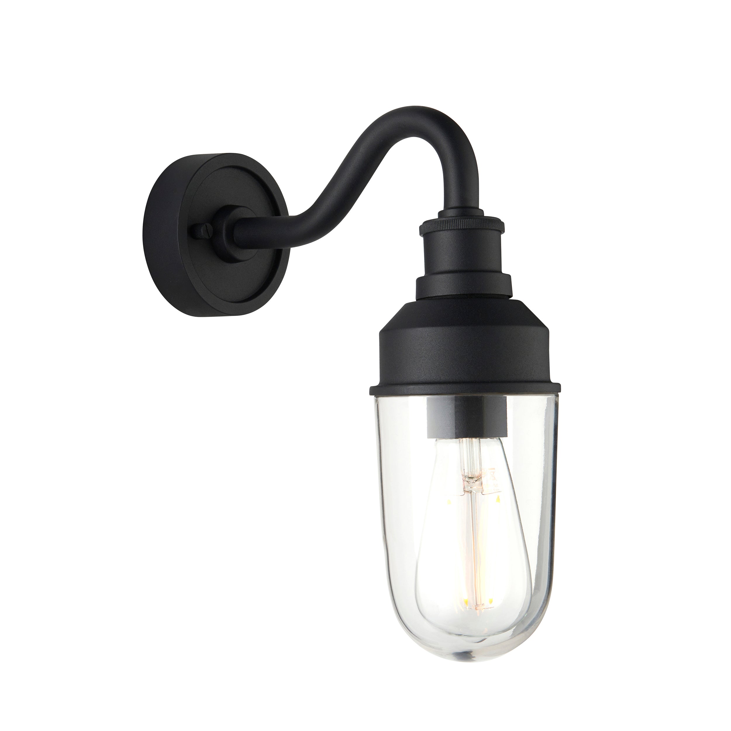 Franco Outdoor Wall Light - Matt Black / Brushed Gold