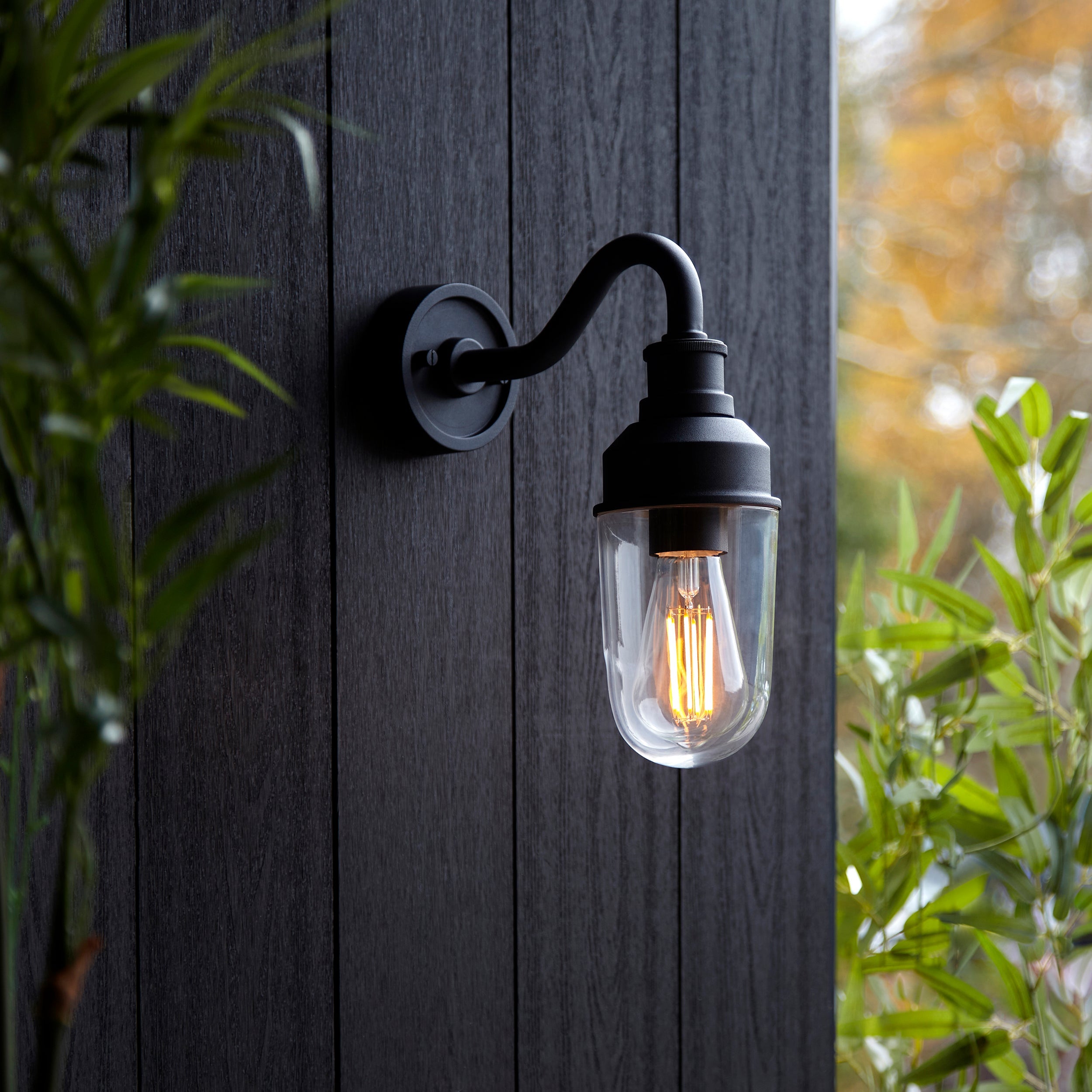 Franco Outdoor Wall Light - Matt Black / Brushed Gold