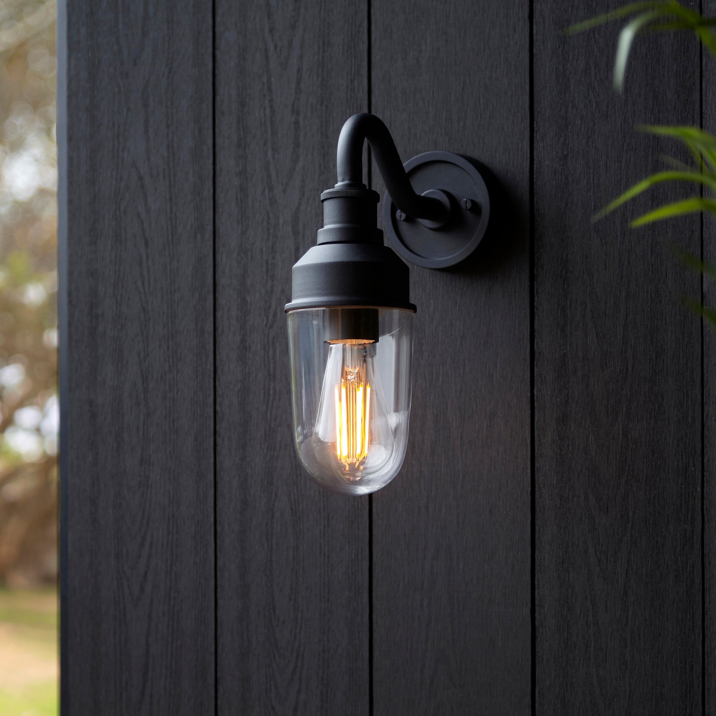 Franco Outdoor Wall Light - Matt Black / Brushed Gold