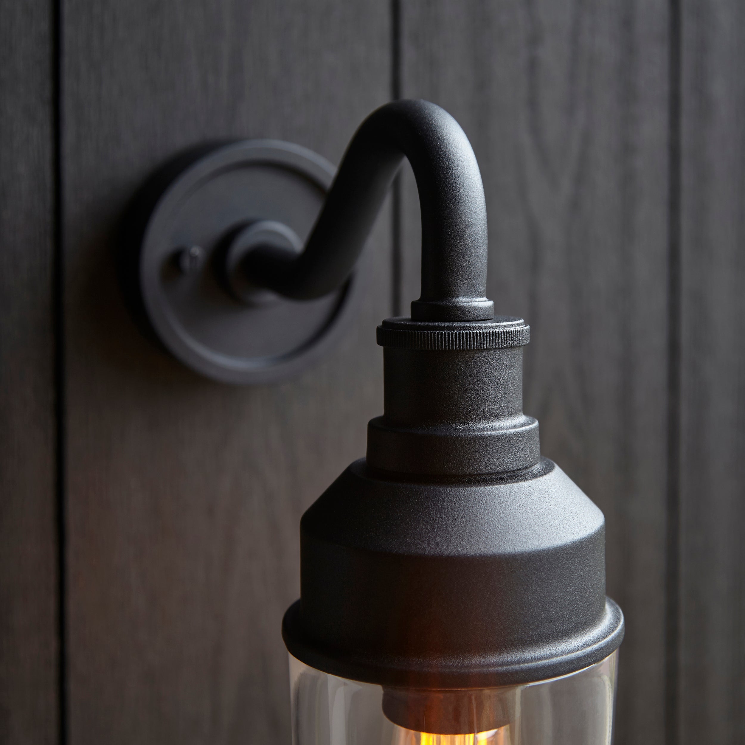 Franco Outdoor Wall Light - Matt Black / Brushed Gold