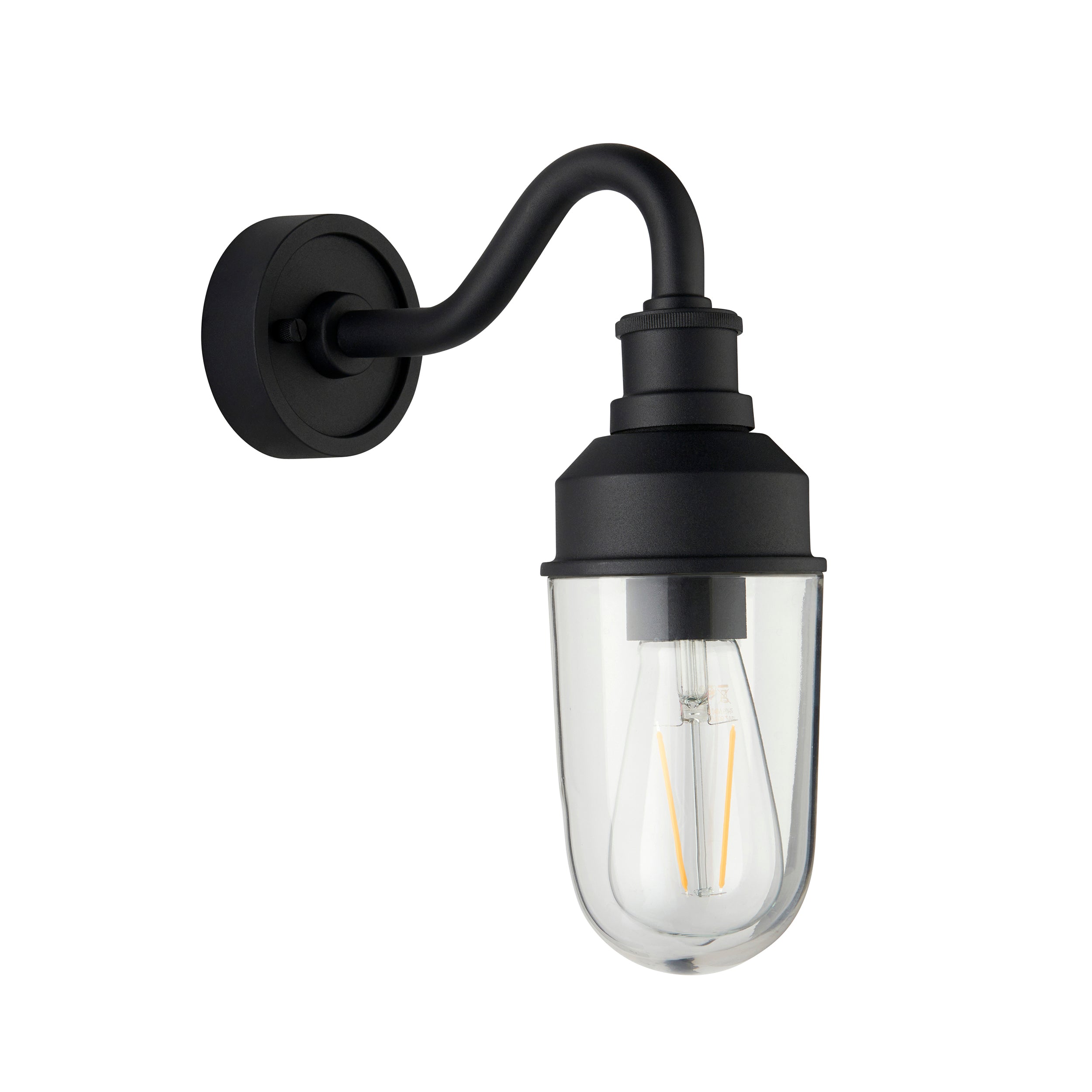 Franco Outdoor Wall Light - Matt Black / Brushed Gold